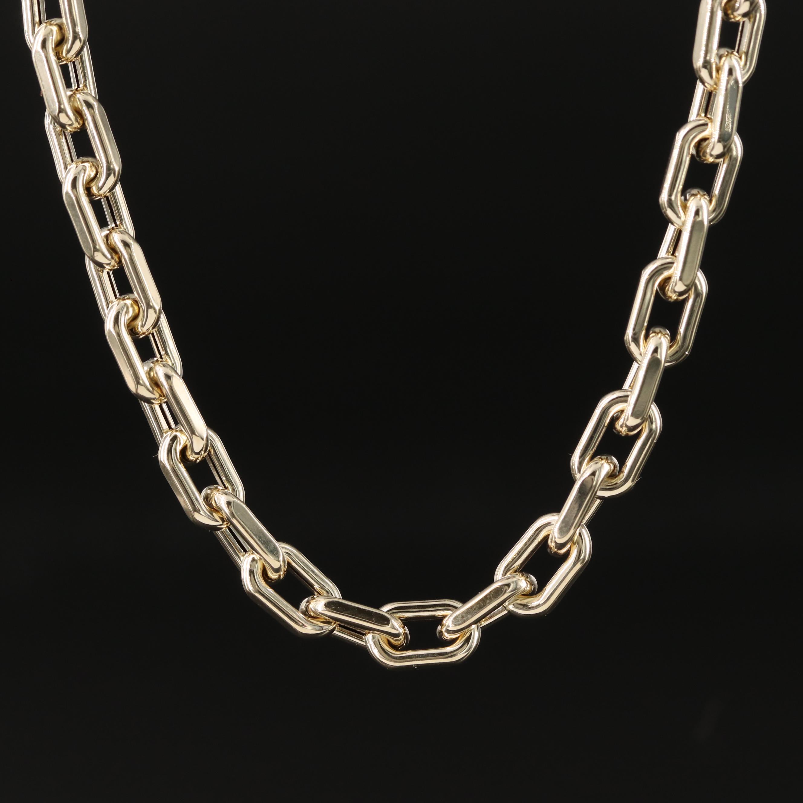 14K Paper Clip Chain Necklace