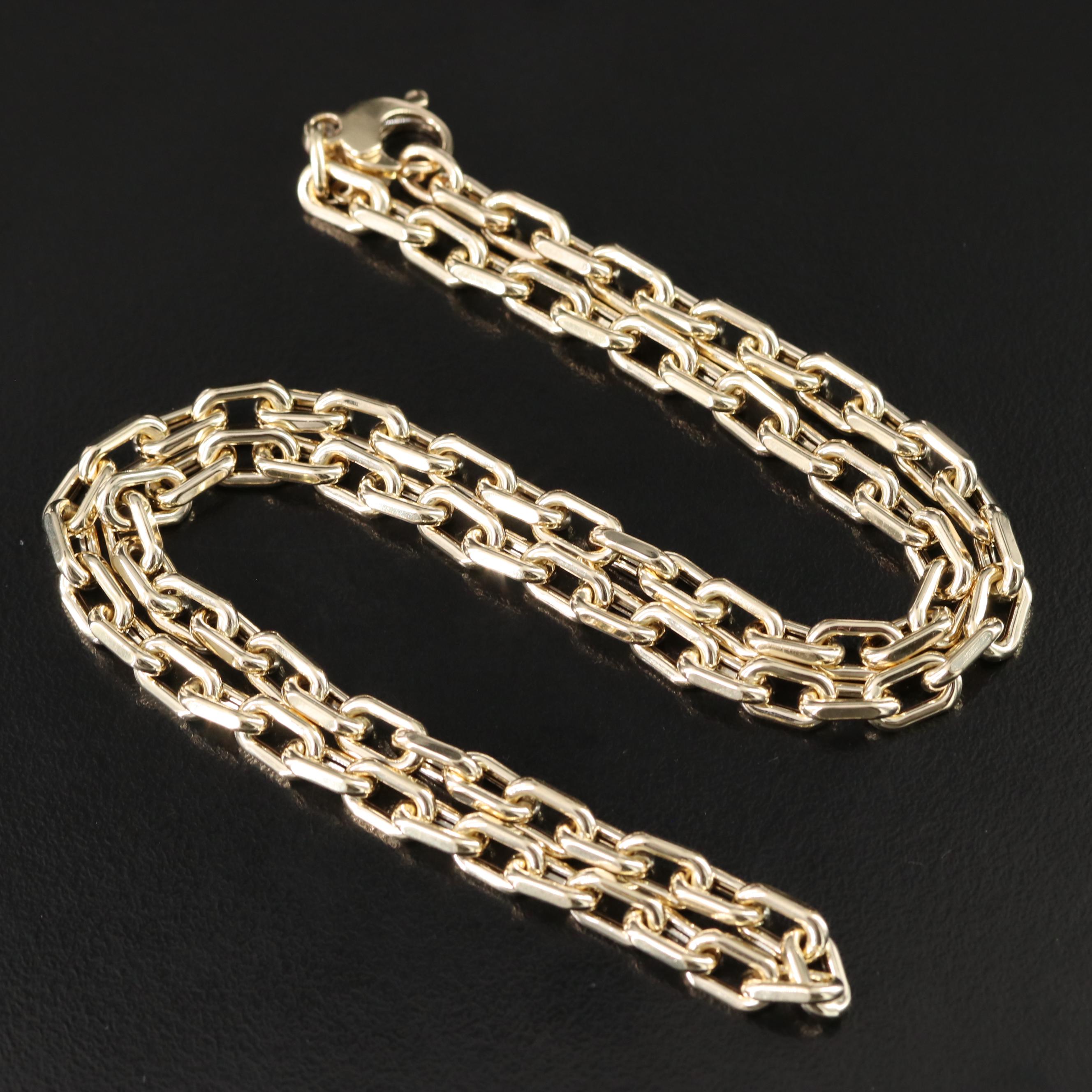 14K Paper Clip Chain Necklace
