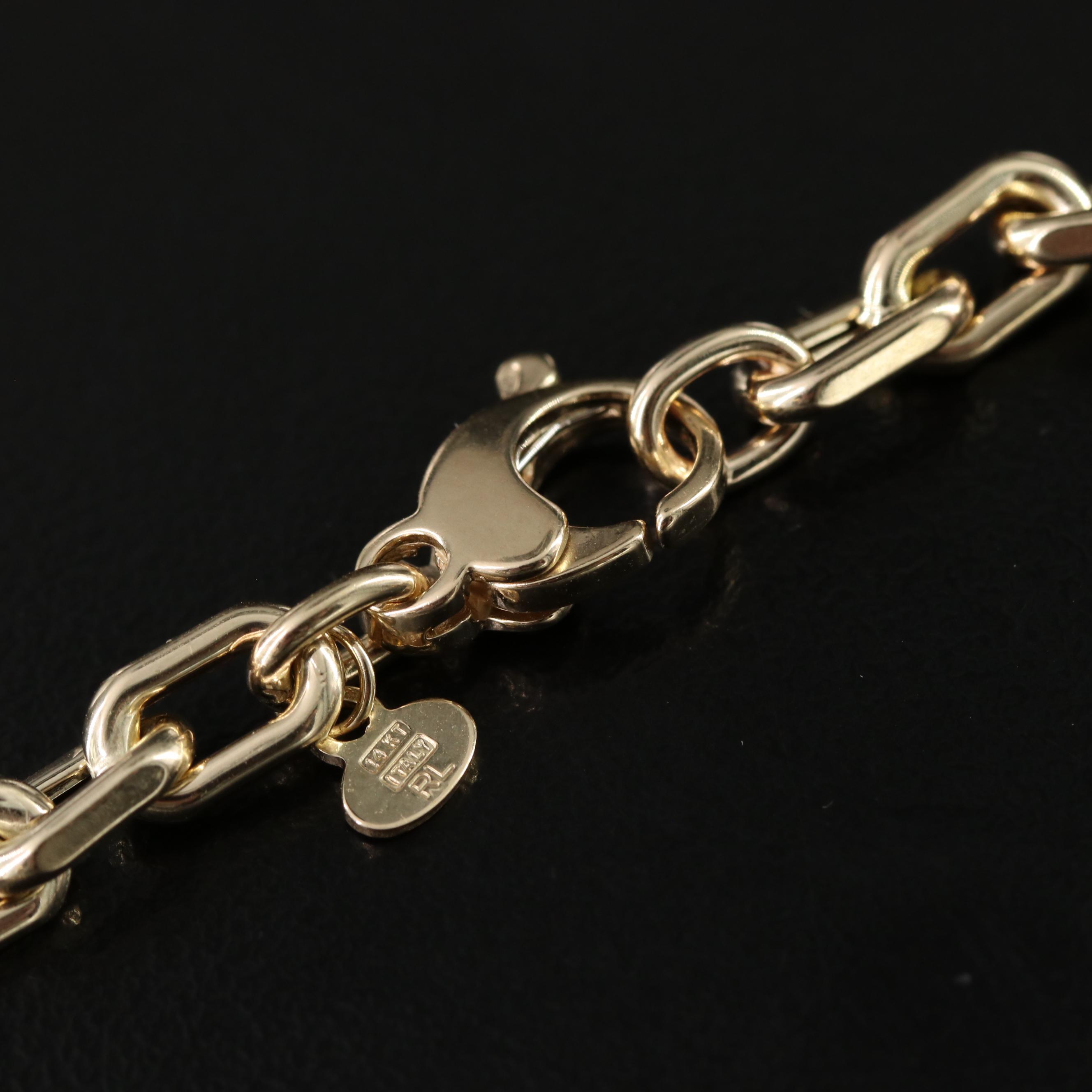 14K Paper Clip Chain Necklace