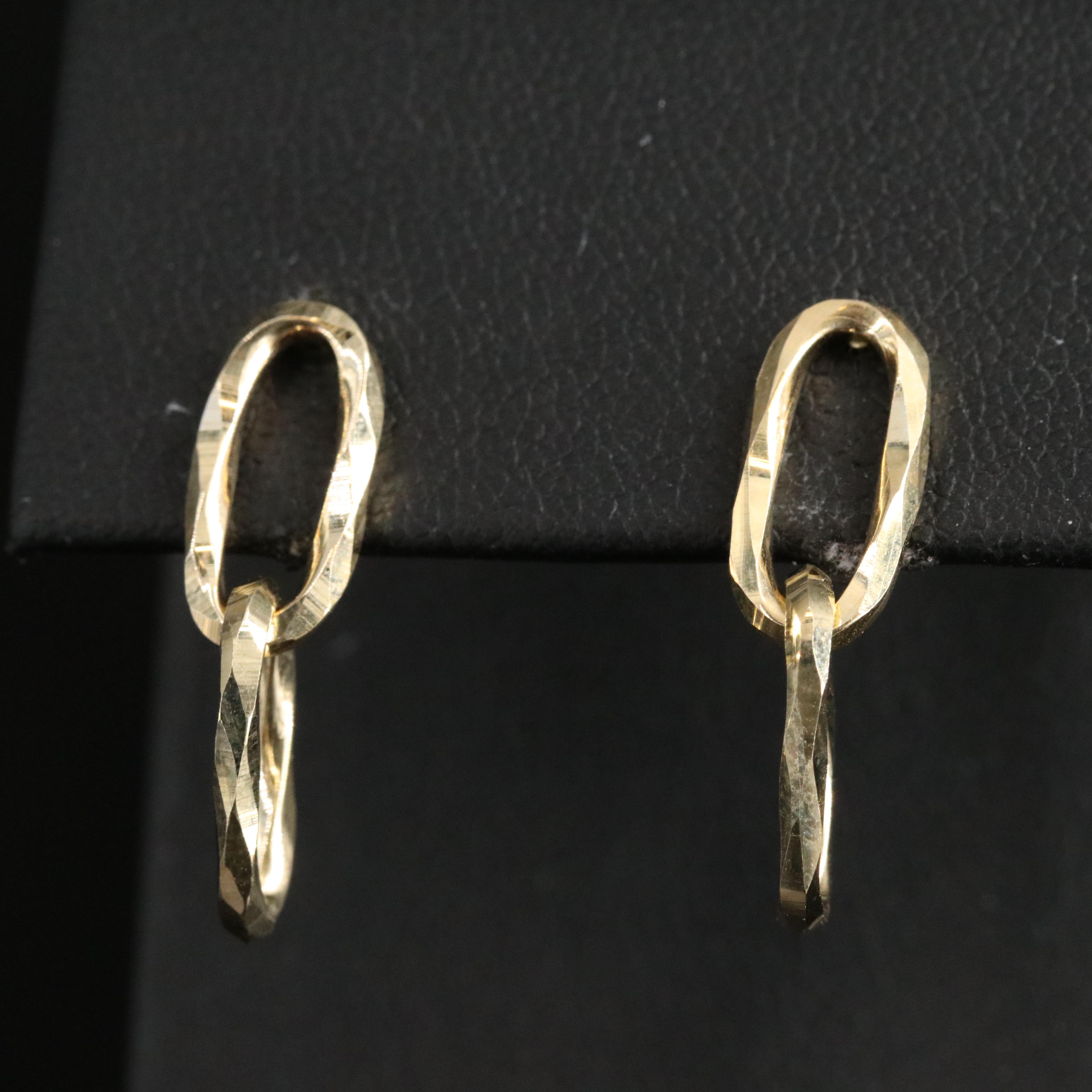 14K Paper Clip Earrings