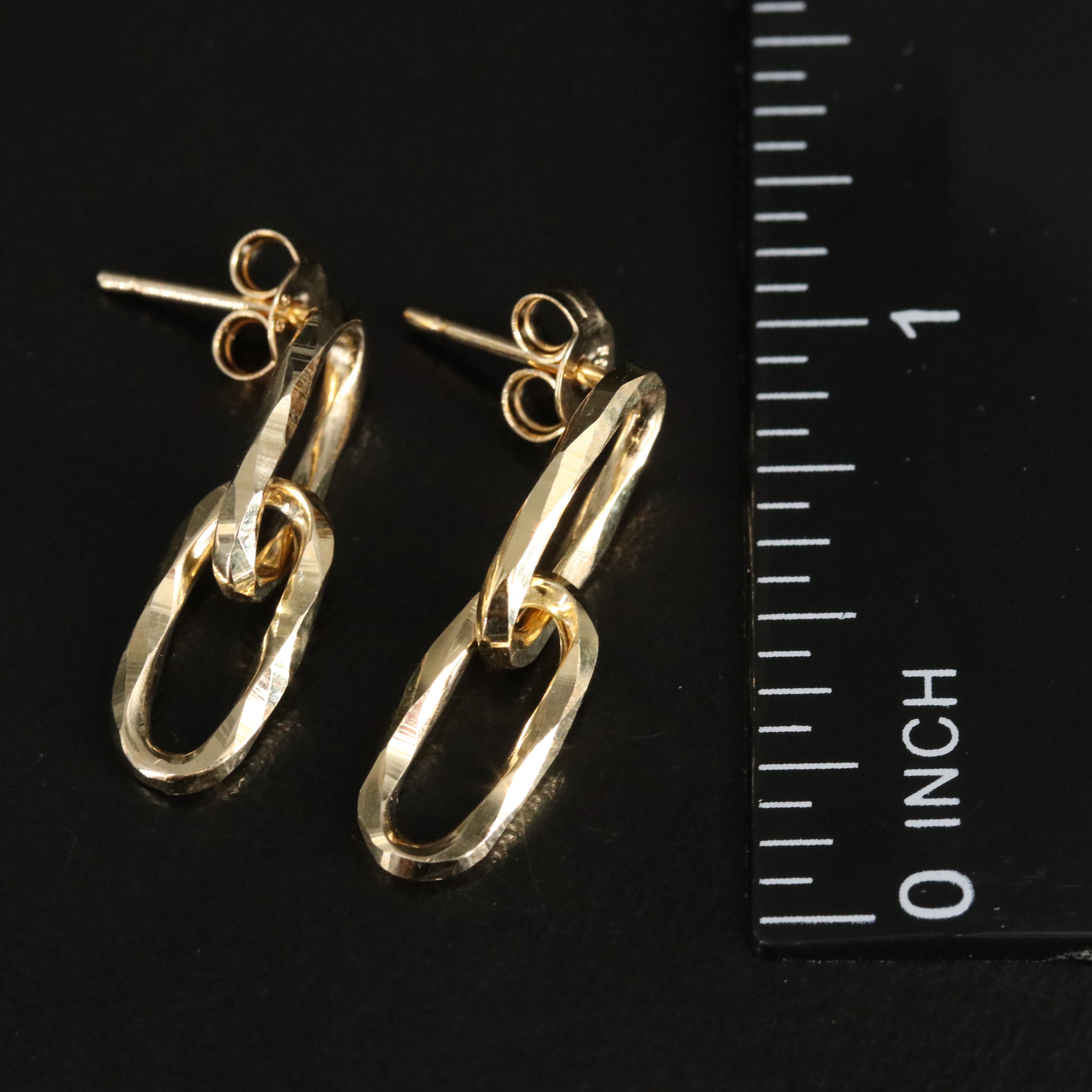 14K Paper Clip Earrings