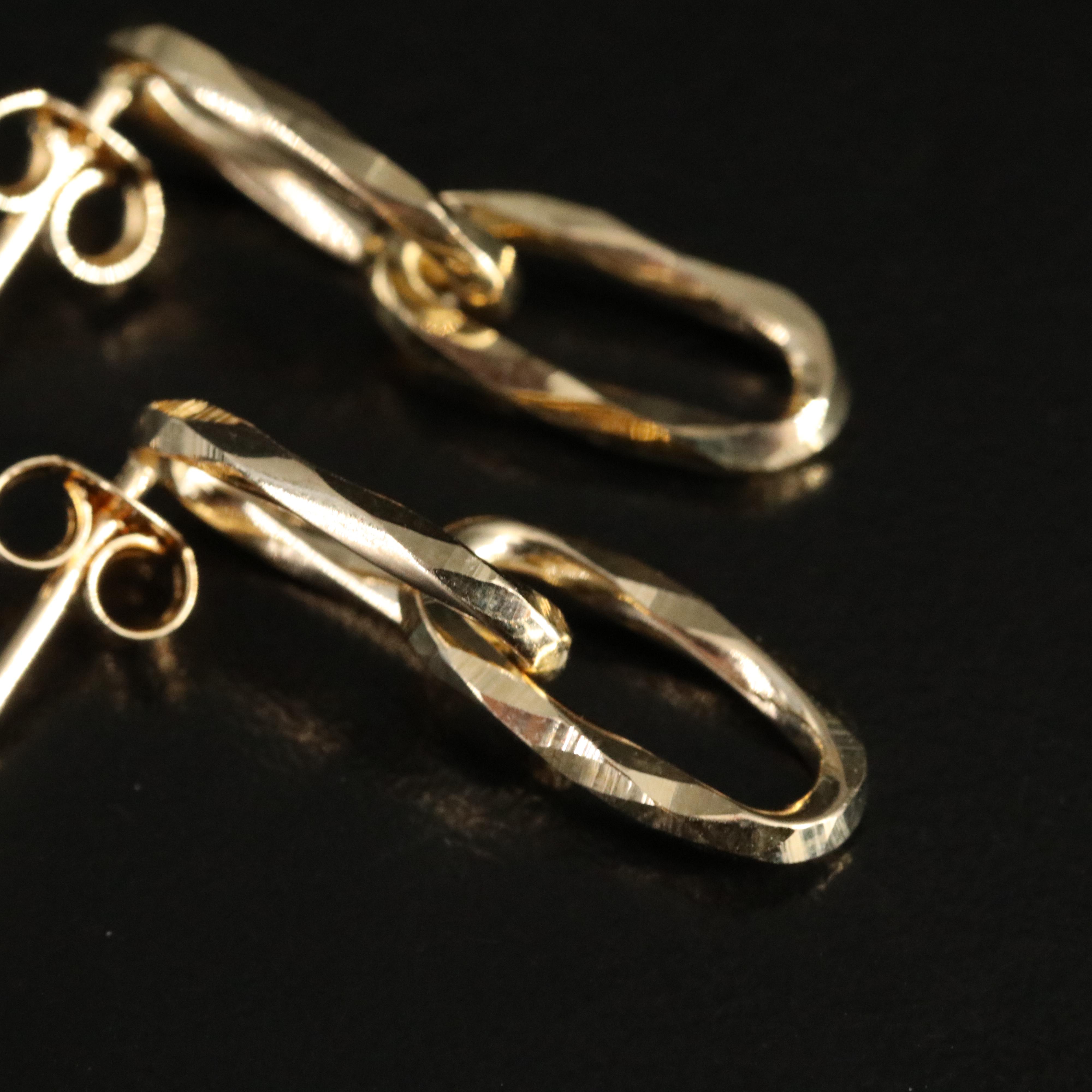 14K Paper Clip Earrings