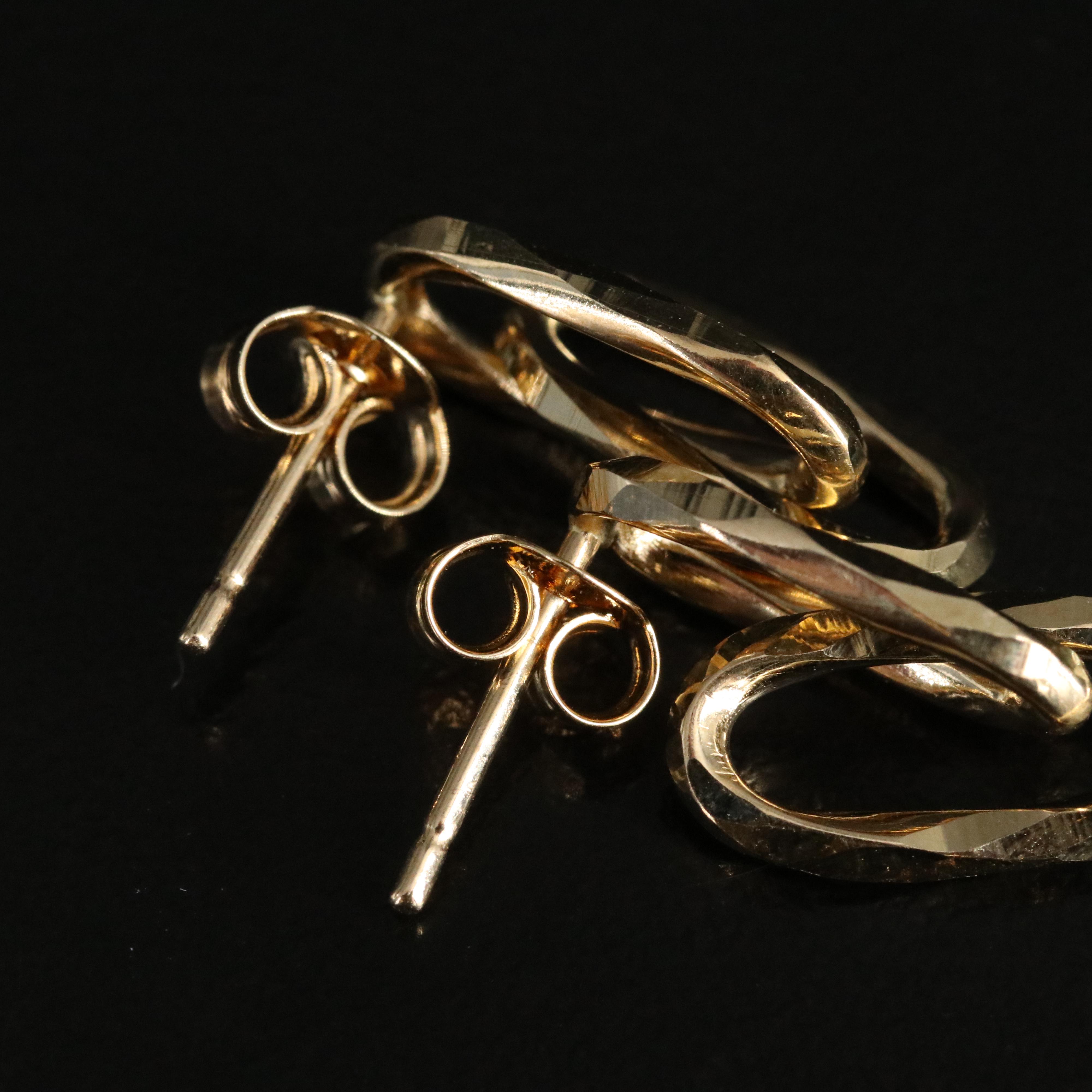 14K Paper Clip Earrings