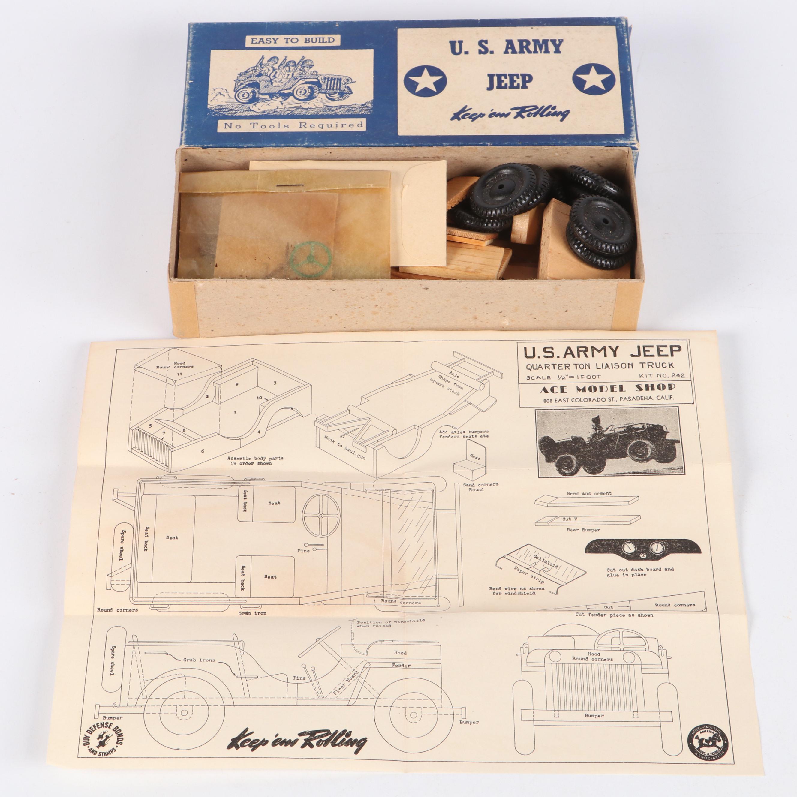 Ace Model Shop WWII Era "Army Truck" and More Military Vehicle Model Kits