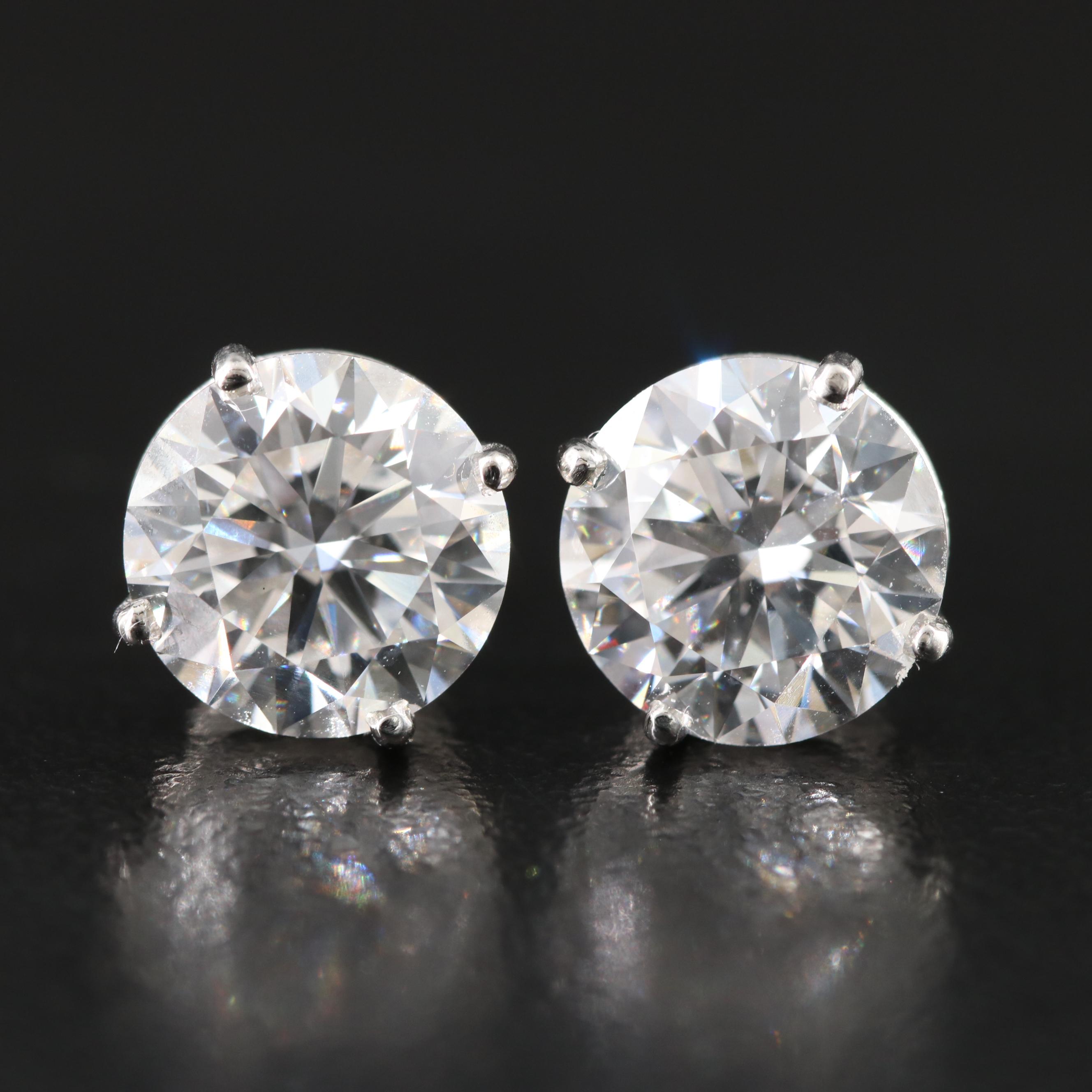 Platinum 5.08 CTW Lab Grown Diamond Stud Earrings with IGI Reports