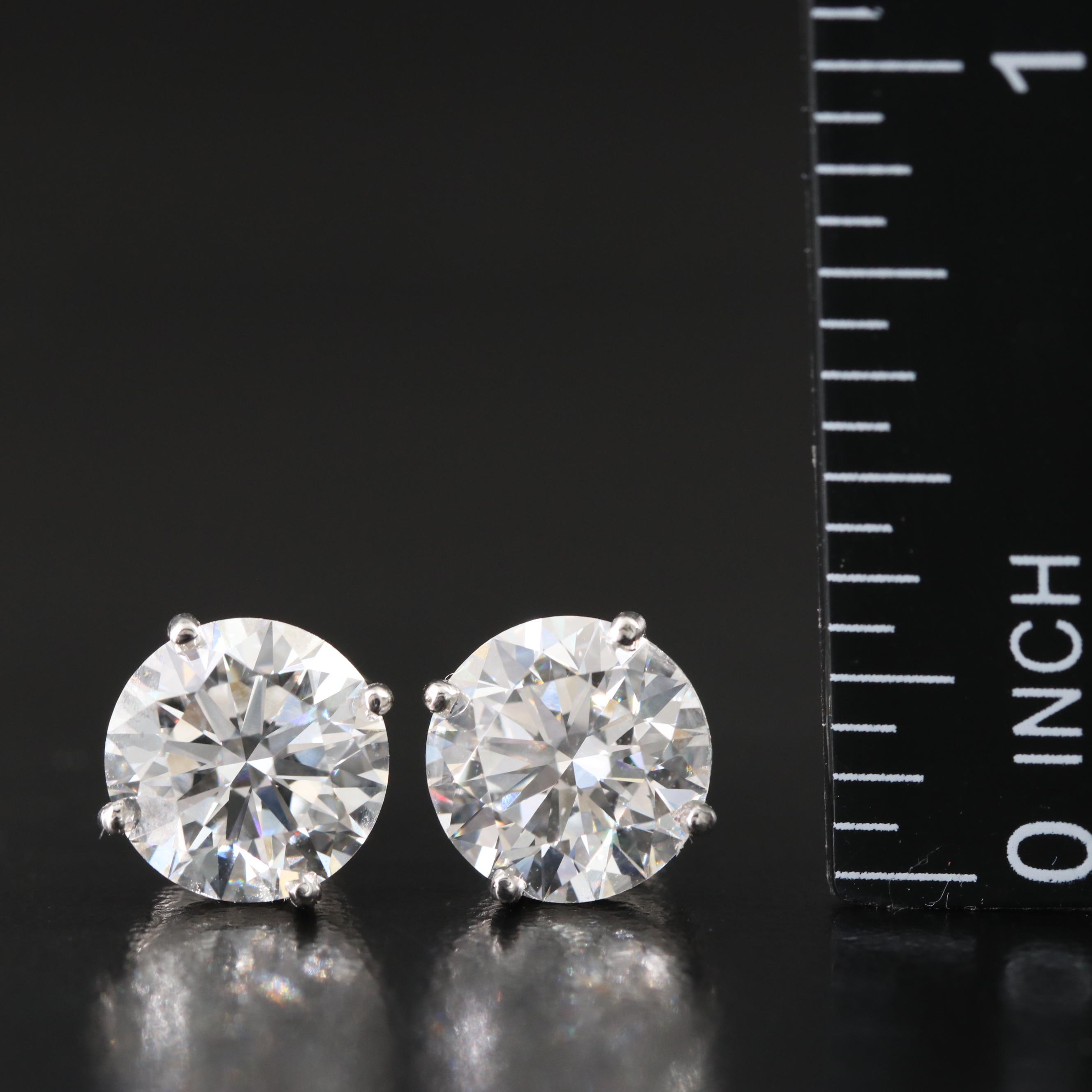 Platinum 5.08 CTW Lab Grown Diamond Stud Earrings with IGI Reports