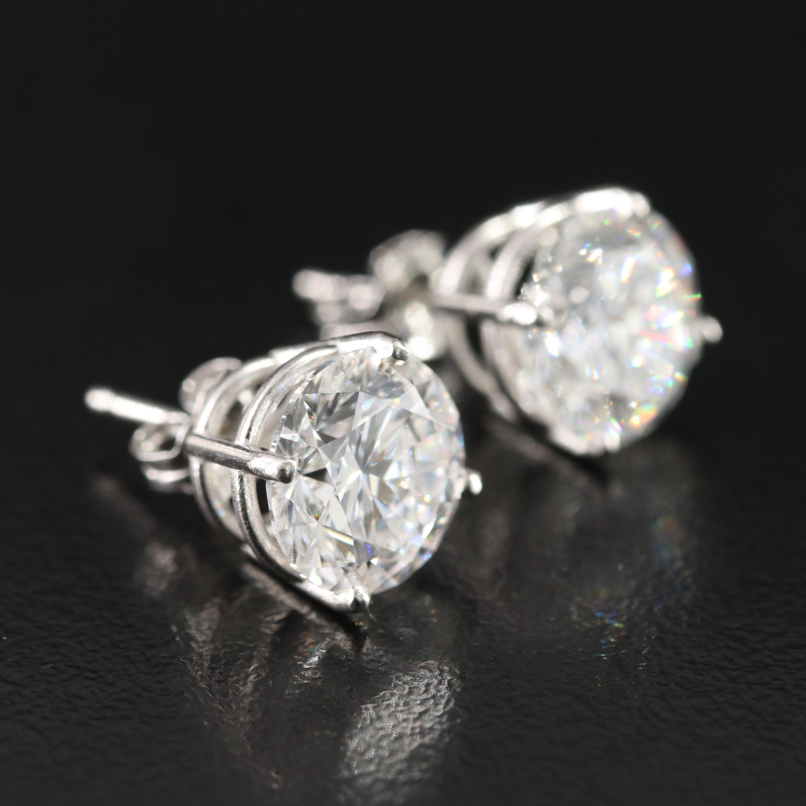 Platinum 5.08 CTW Lab Grown Diamond Stud Earrings with IGI Reports