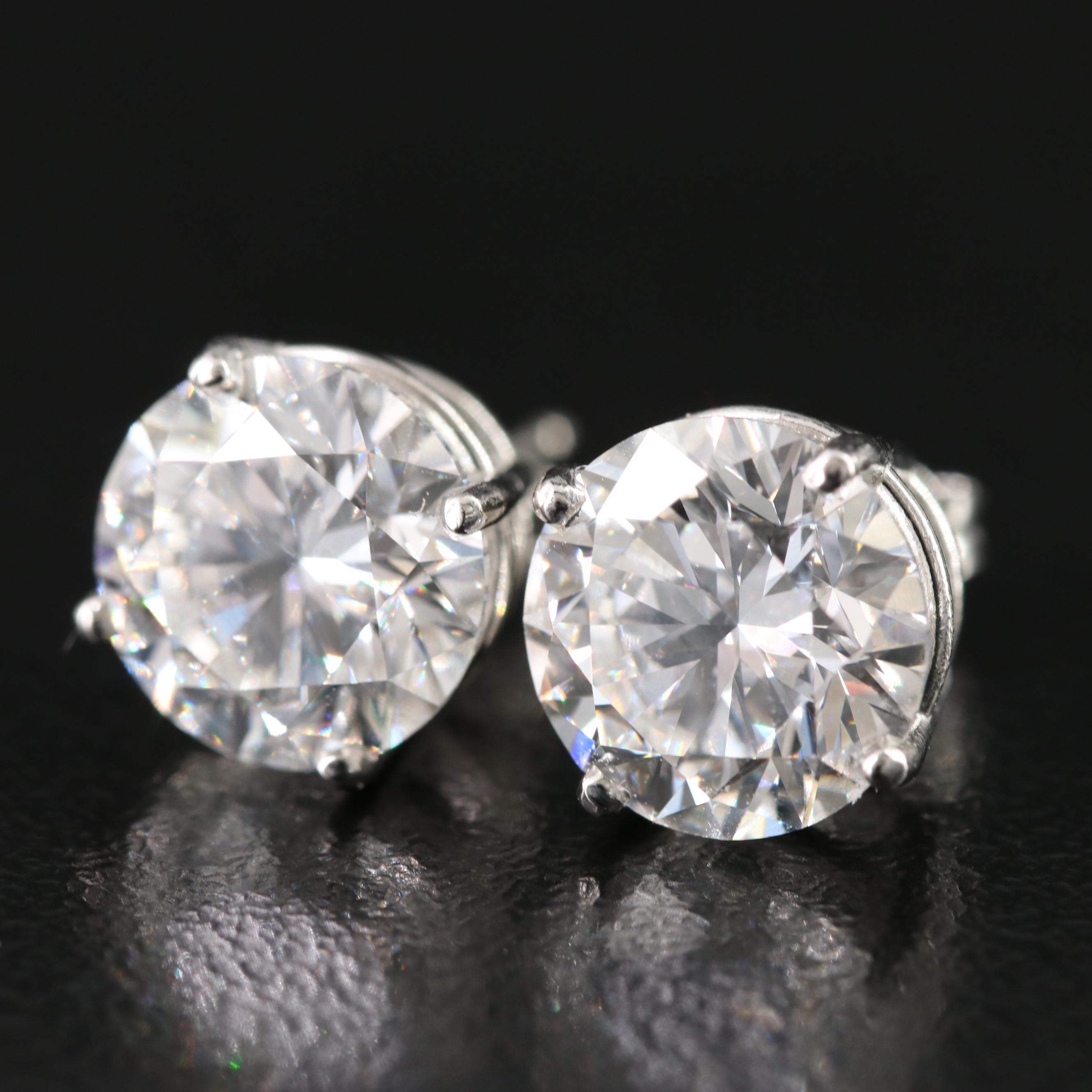 Platinum 5.08 CTW Lab Grown Diamond Stud Earrings with IGI Reports
