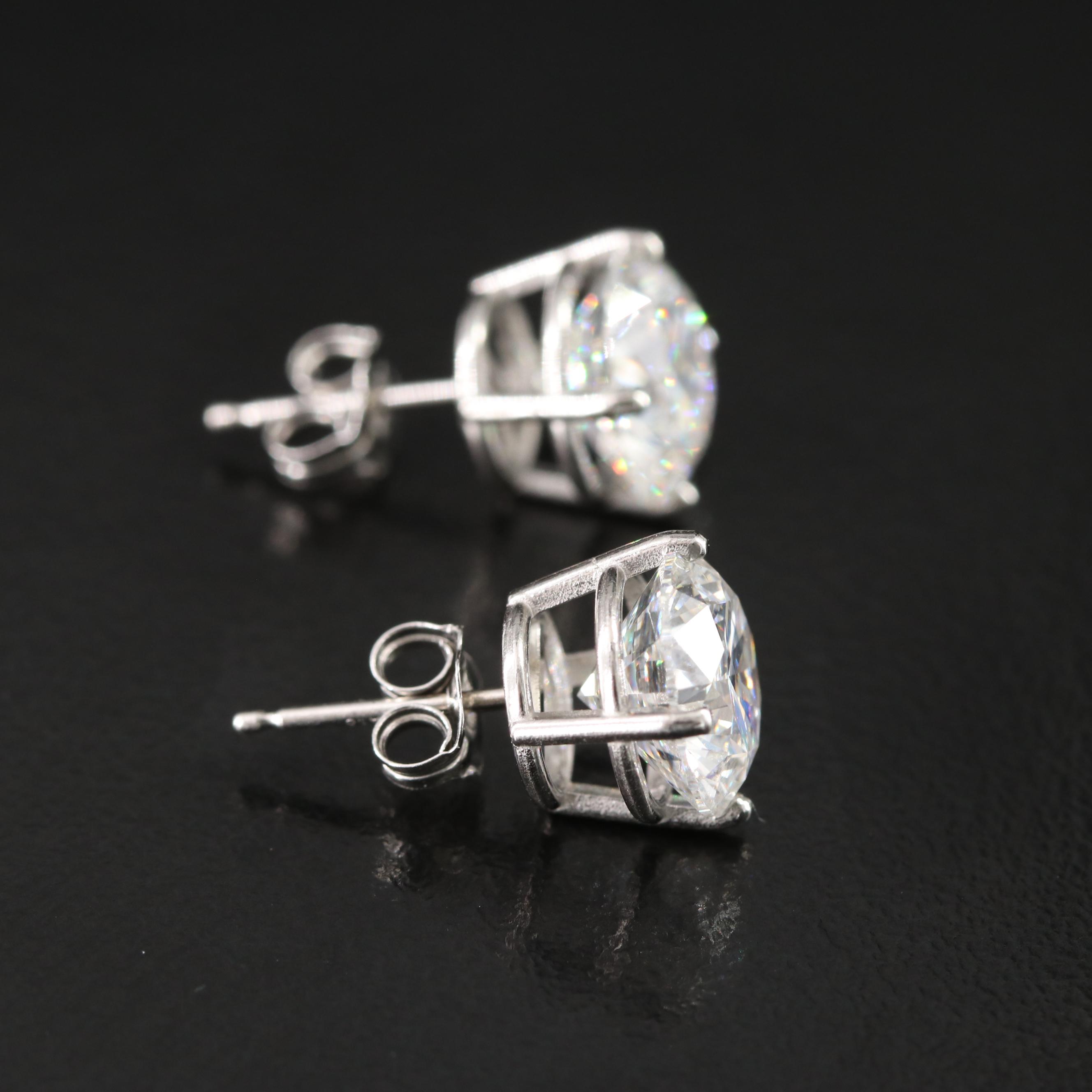 Platinum 5.08 CTW Lab Grown Diamond Stud Earrings with IGI Reports