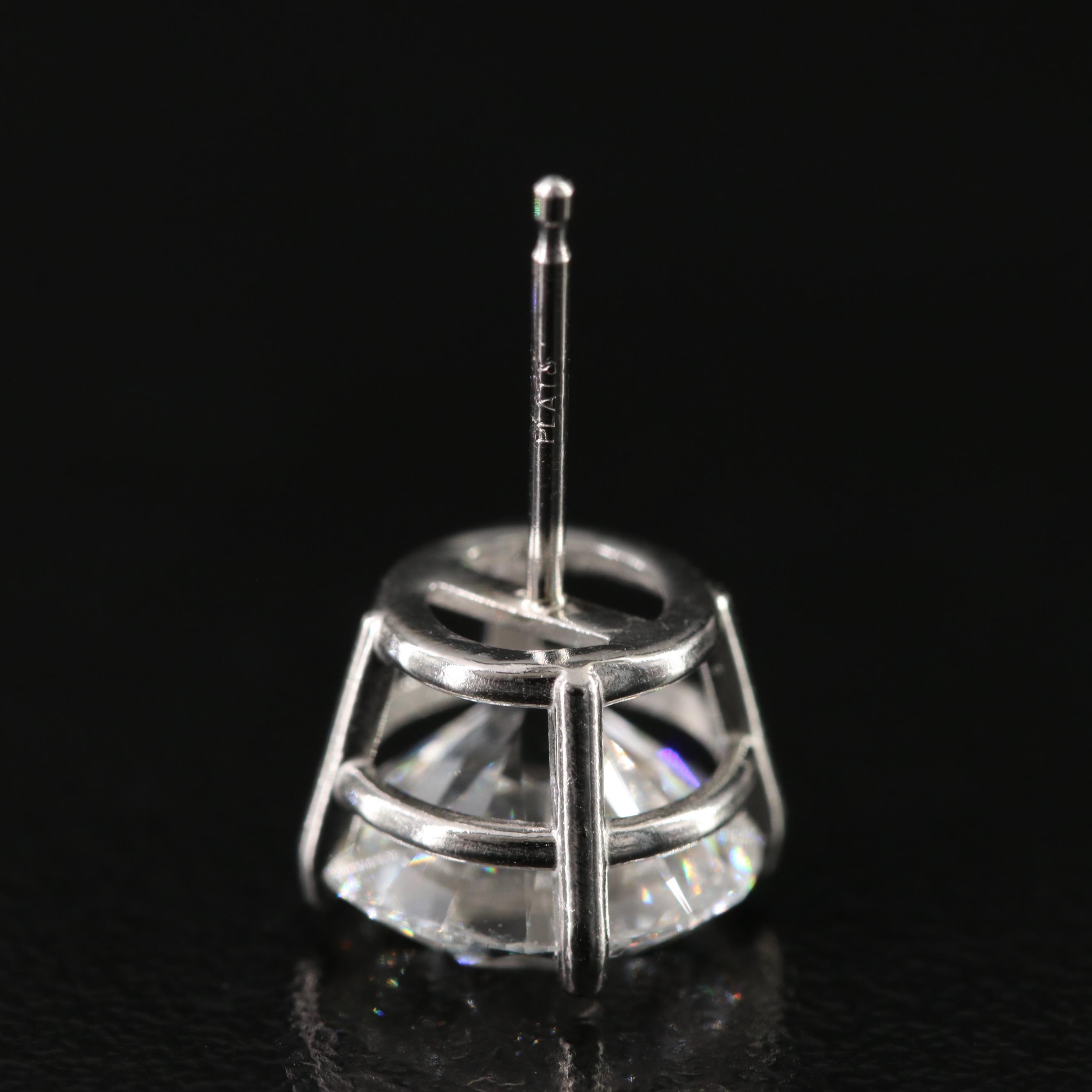 Platinum 5.08 CTW Lab Grown Diamond Stud Earrings with IGI Reports
