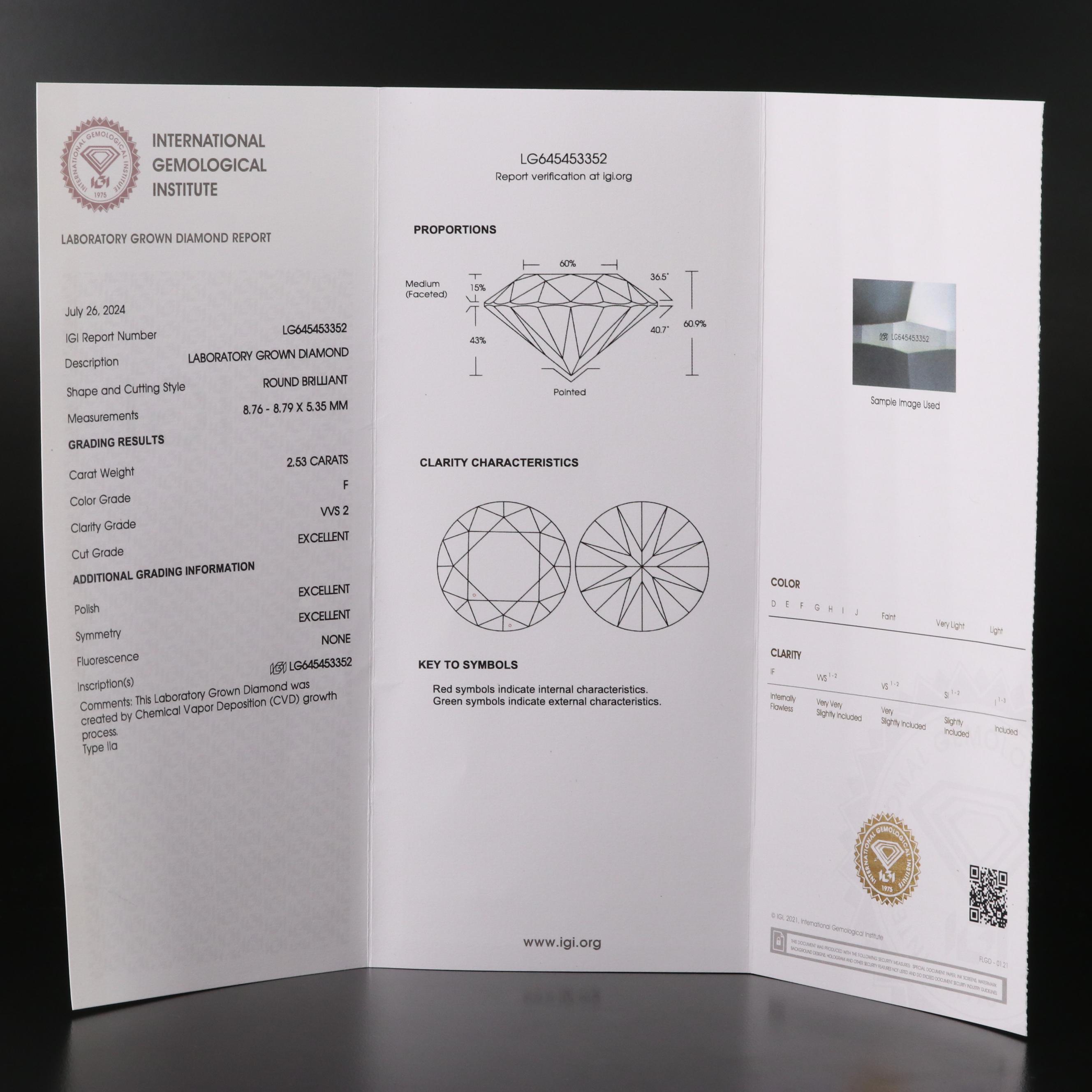 Platinum 5.08 CTW Lab Grown Diamond Stud Earrings with IGI Reports