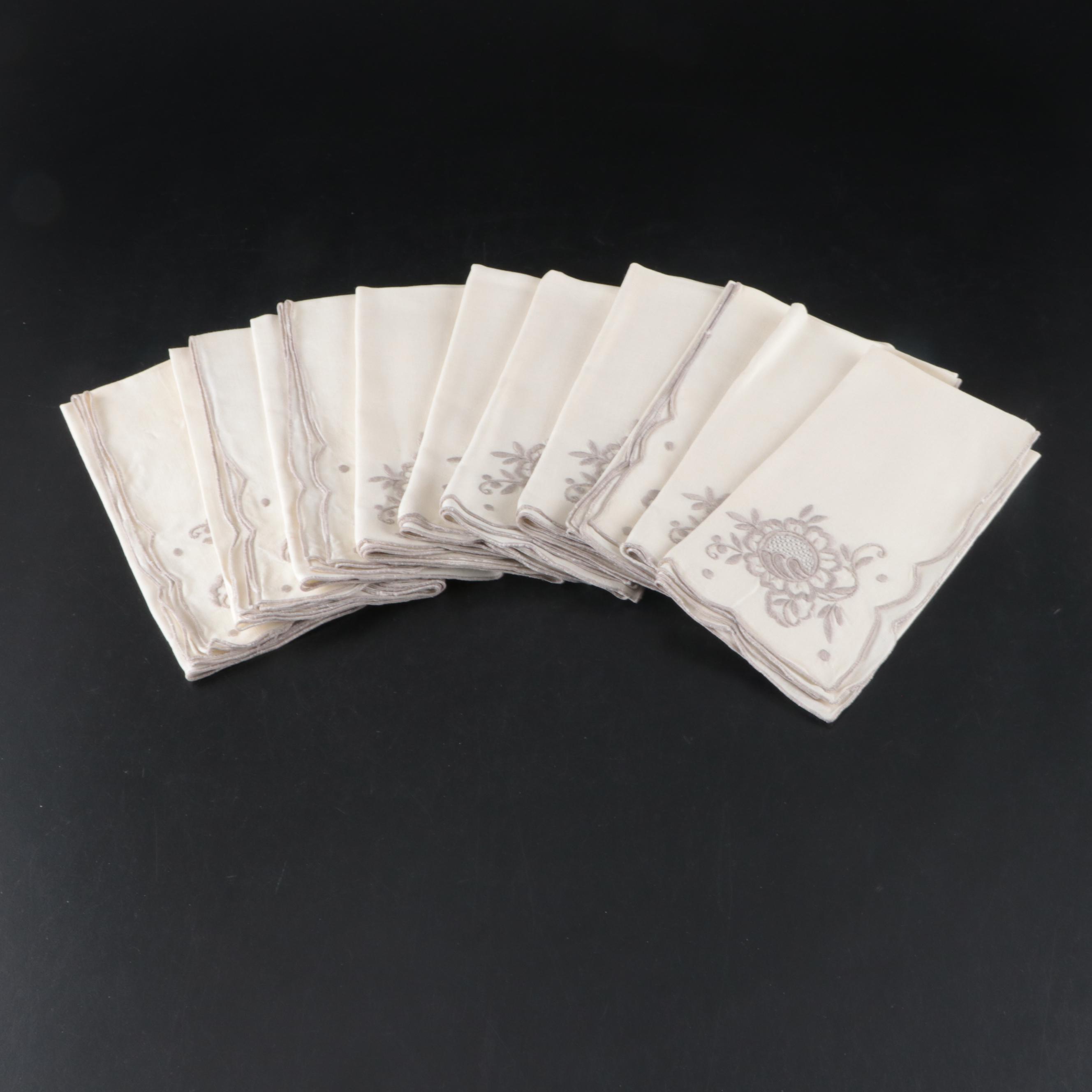 Embroidered with Cutwork and Other Table Linens, Early to Mid-20th Century