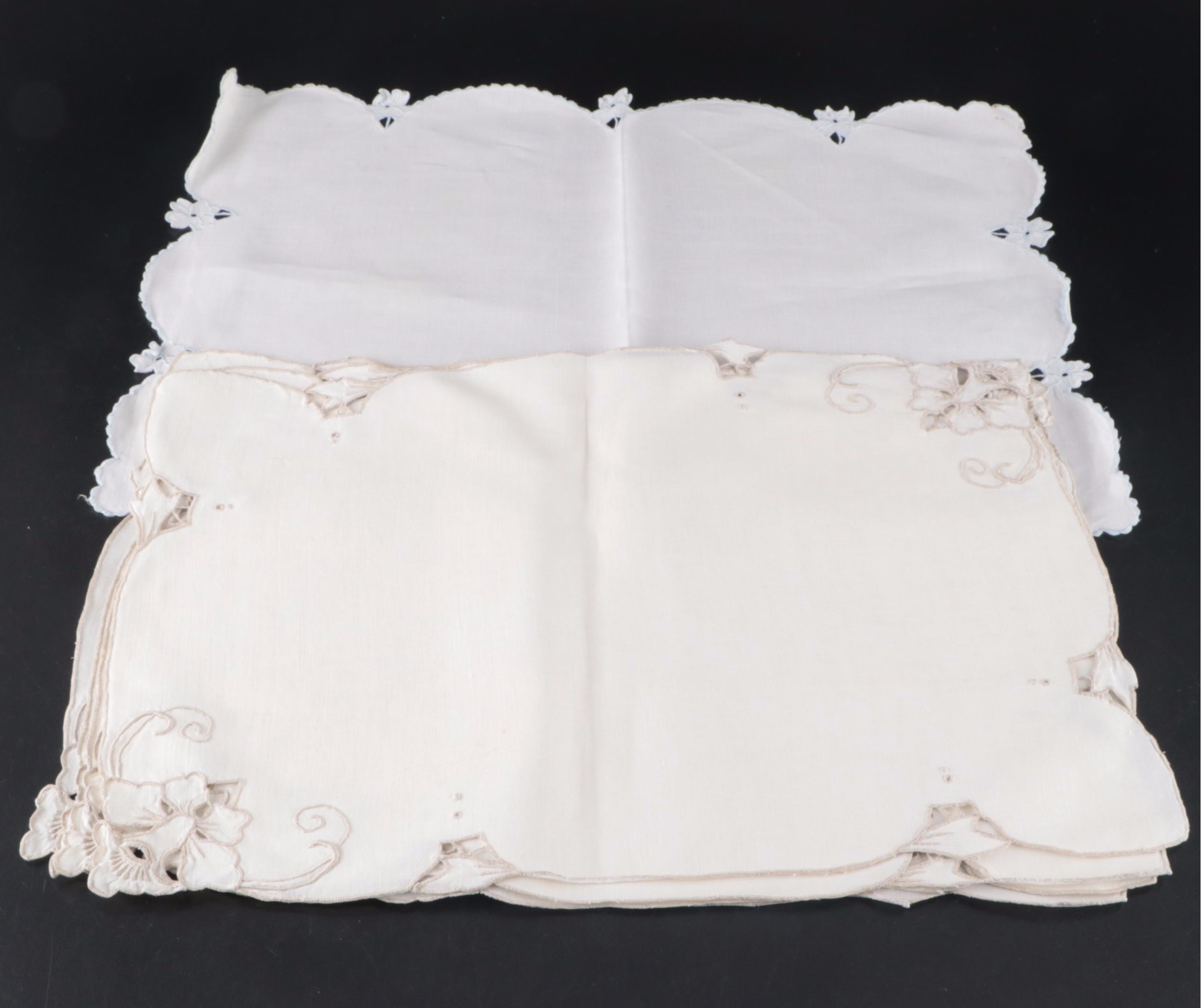 Embroidered with Cutwork and Other Table Linens, Early to Mid-20th Century