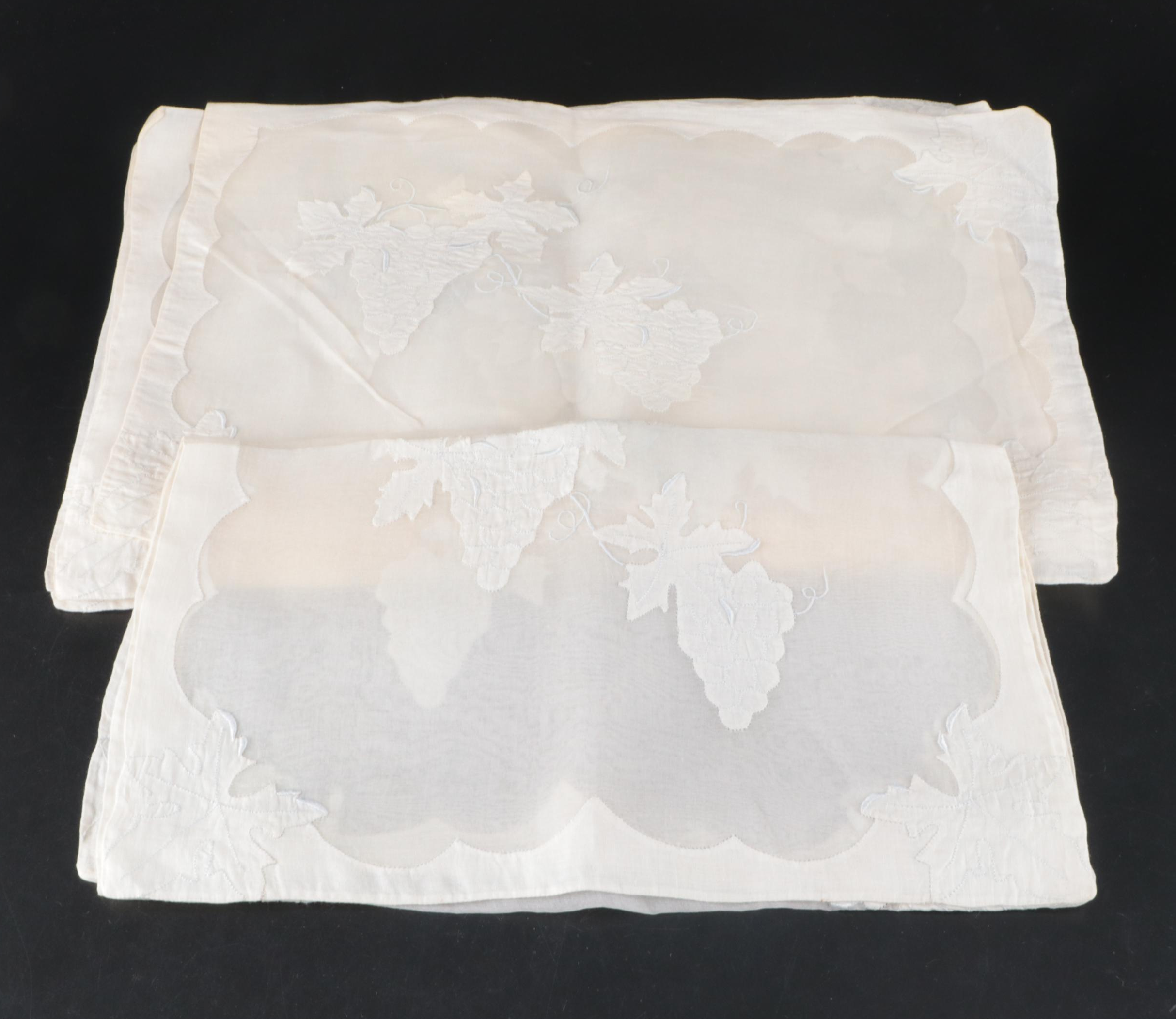 Embroidered with Cutwork and Other Table Linens, Early to Mid-20th Century