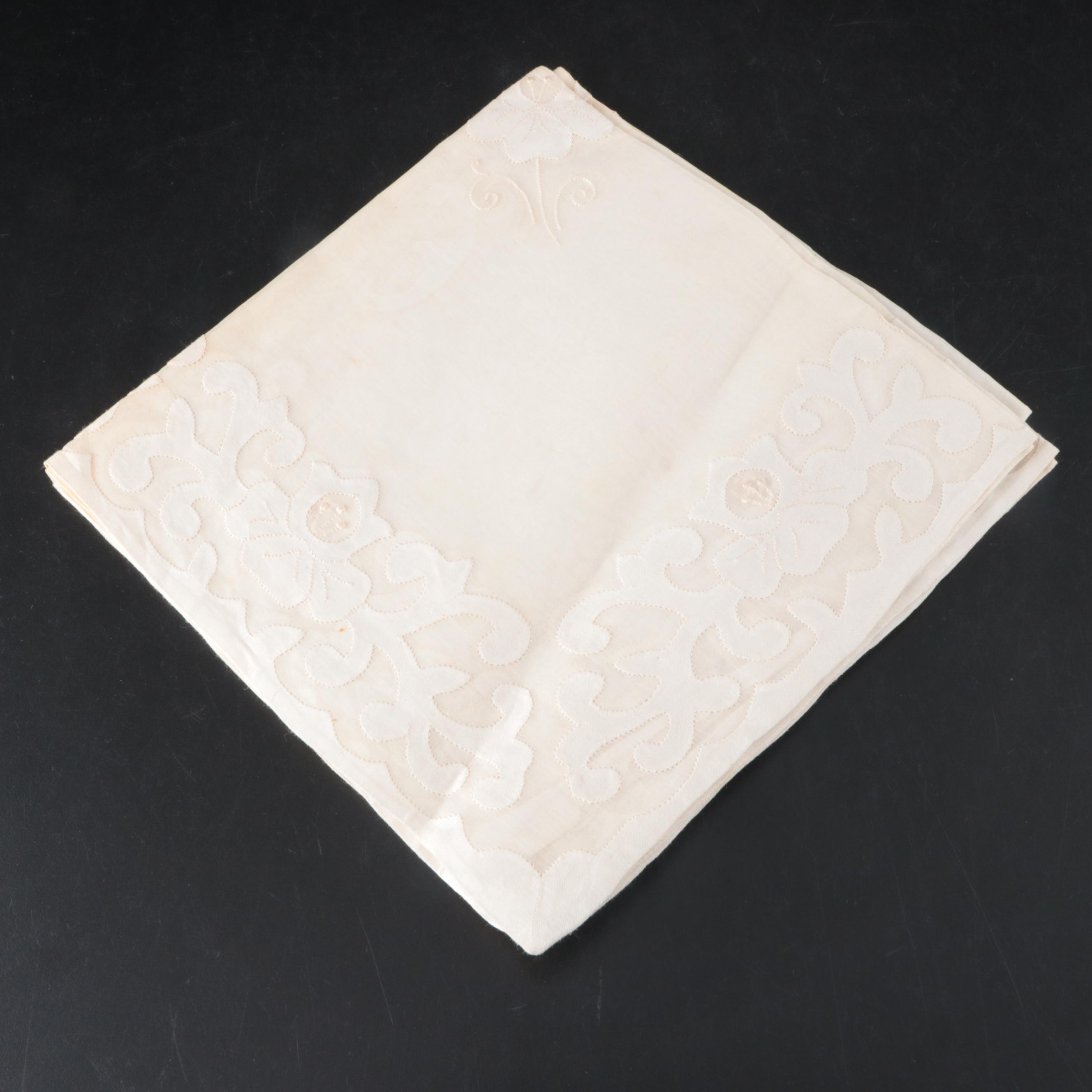 Embroidered with Cutwork and Other Table Linens, Early to Mid-20th Century