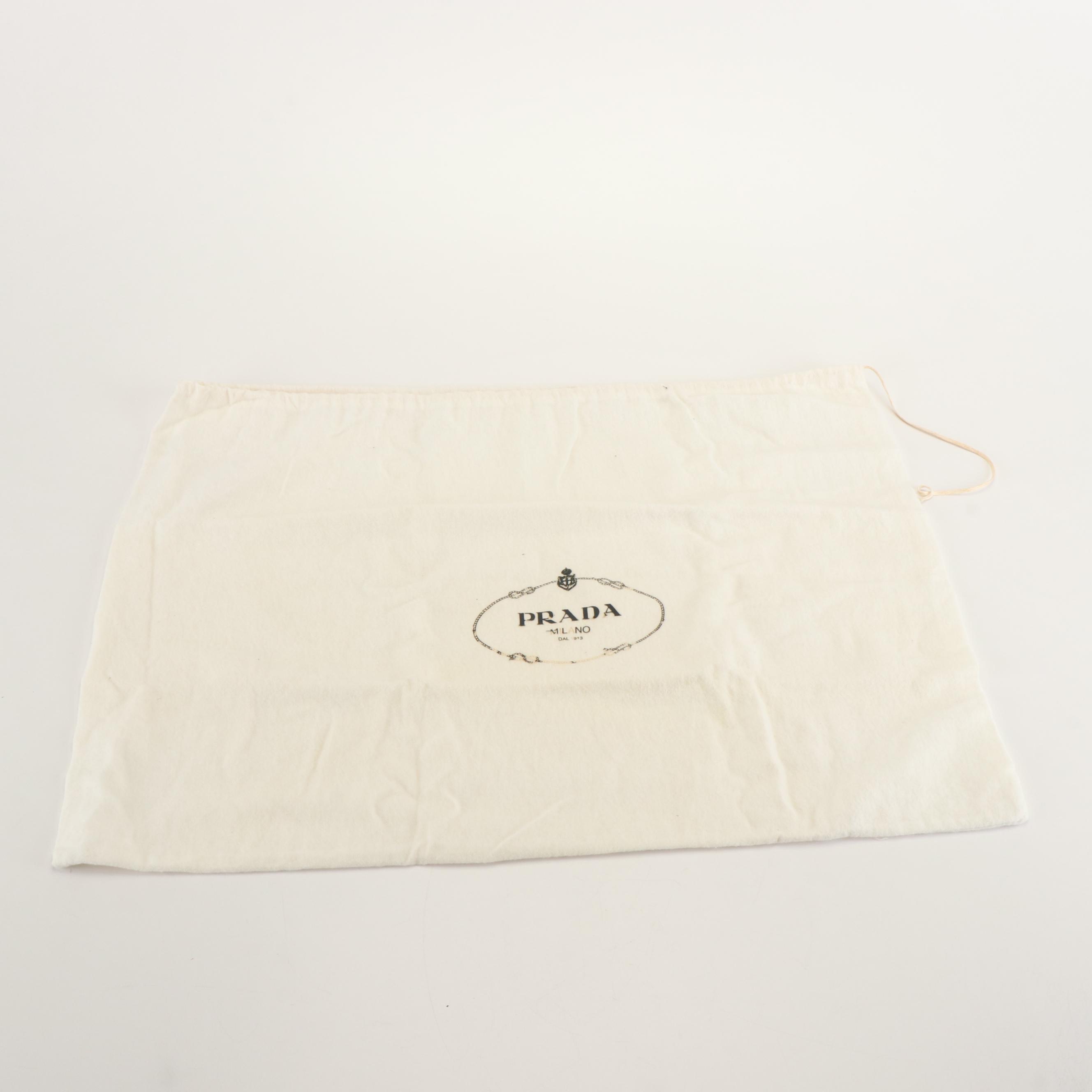 Prada Canapa Logo Tote Bag in Blue Denim