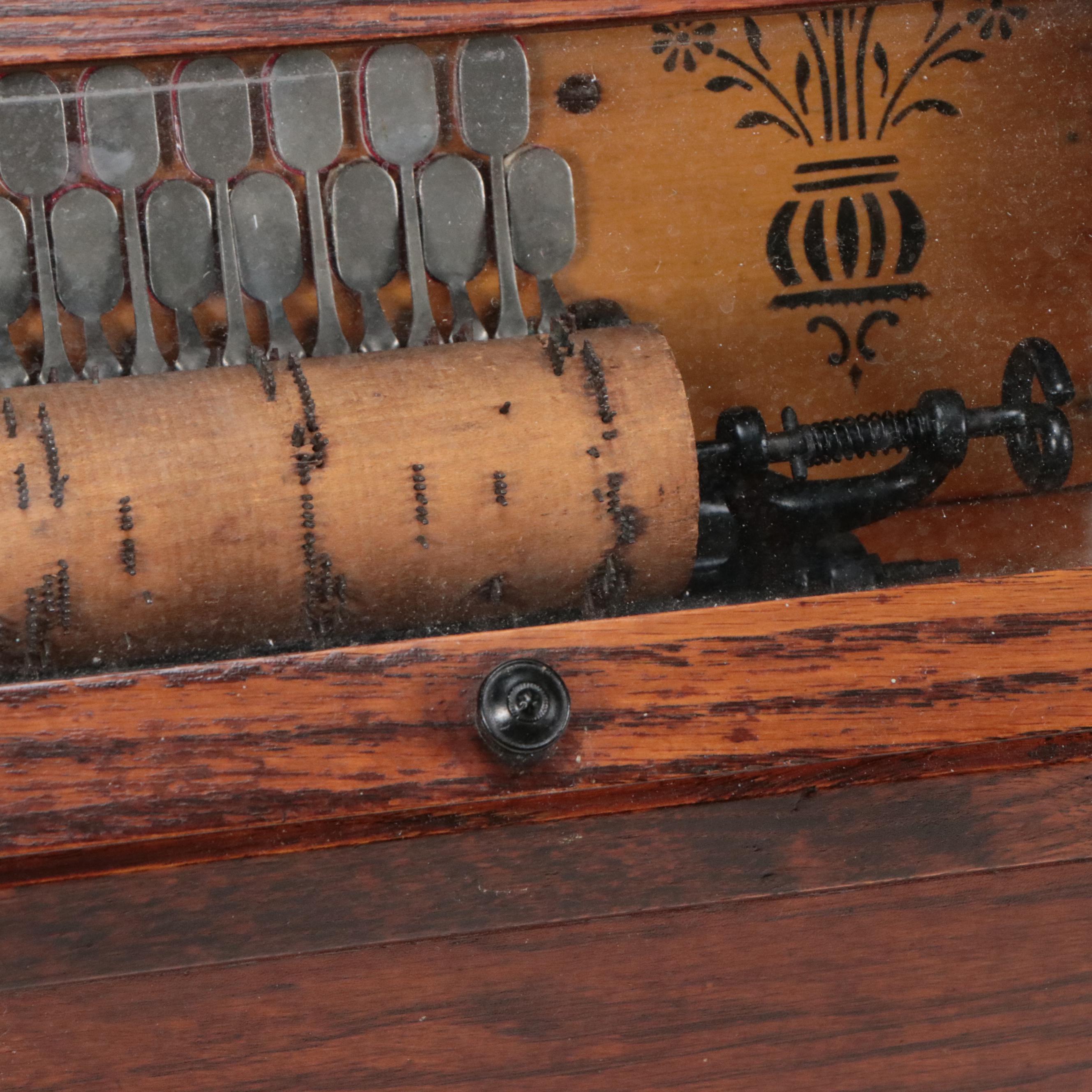 Antique Concert Roller Organ Music Box with Cylinders