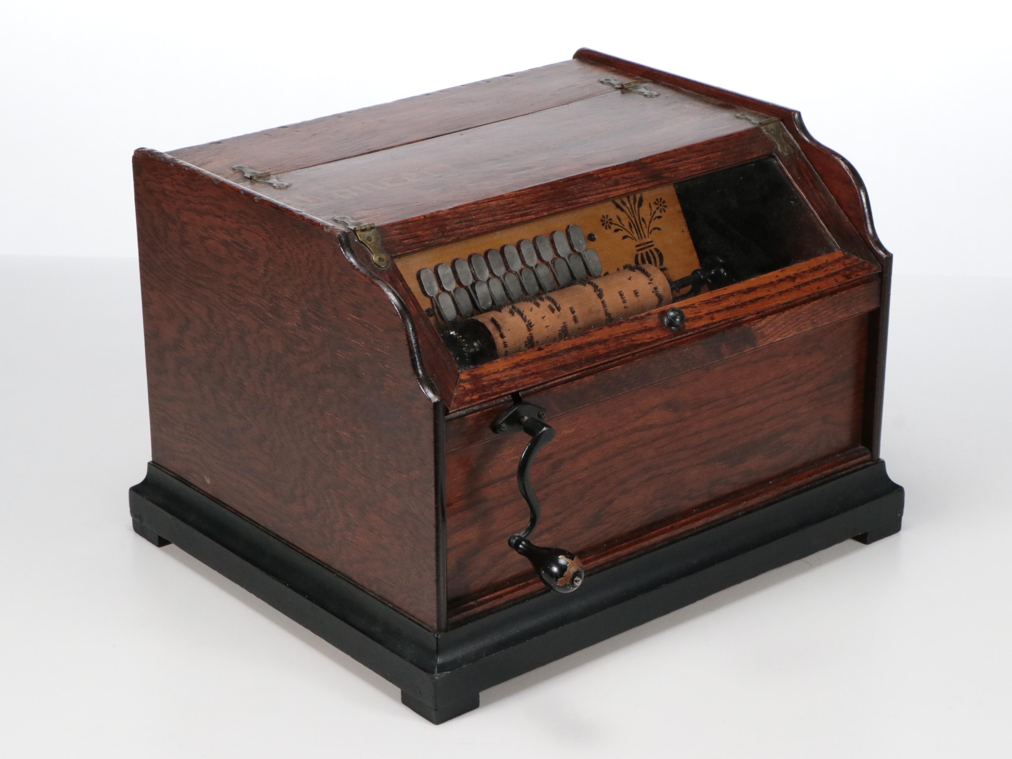 Antique Concert Roller Organ Music Box with Cylinders