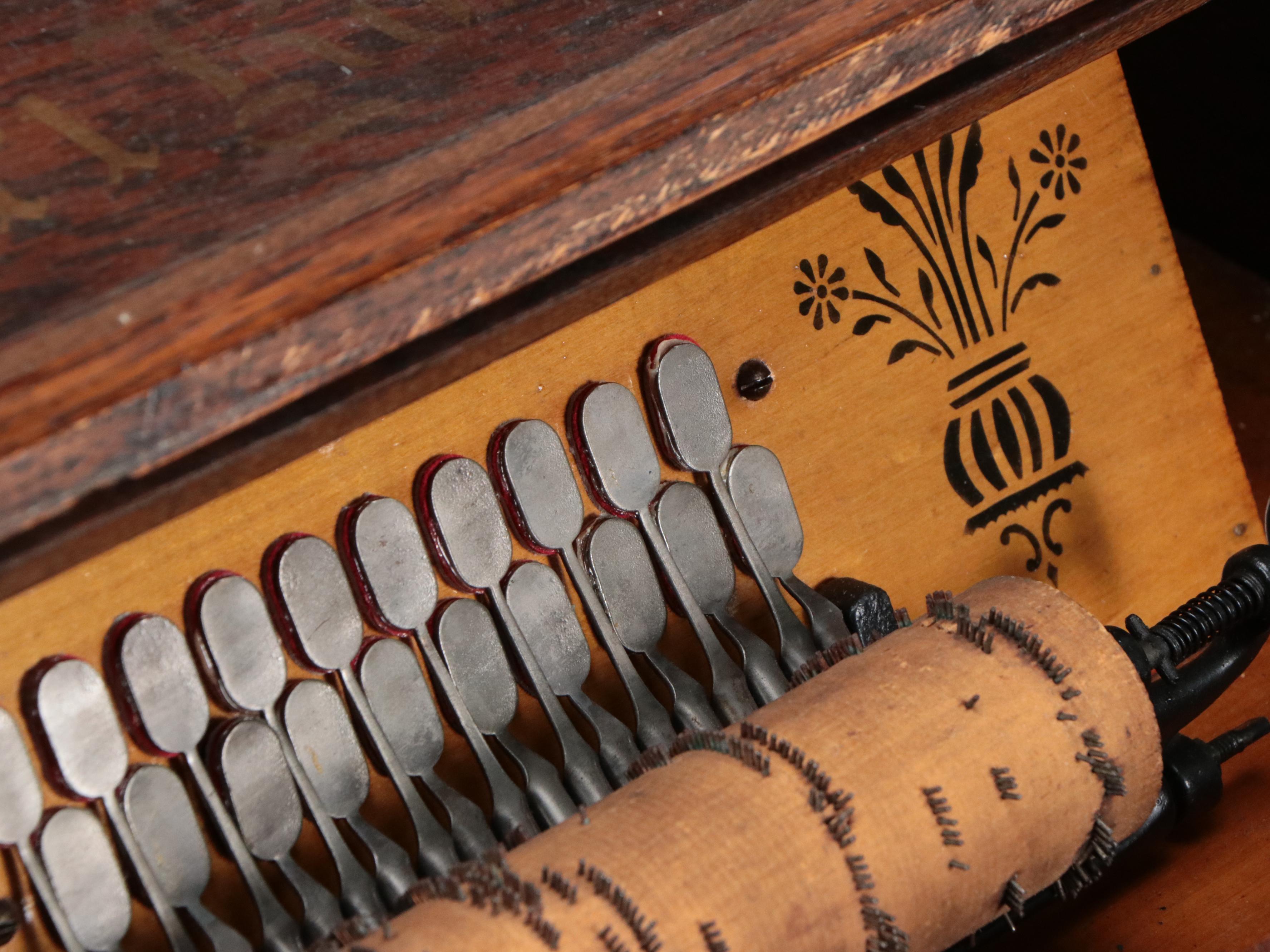 Antique Concert Roller Organ Music Box with Cylinders