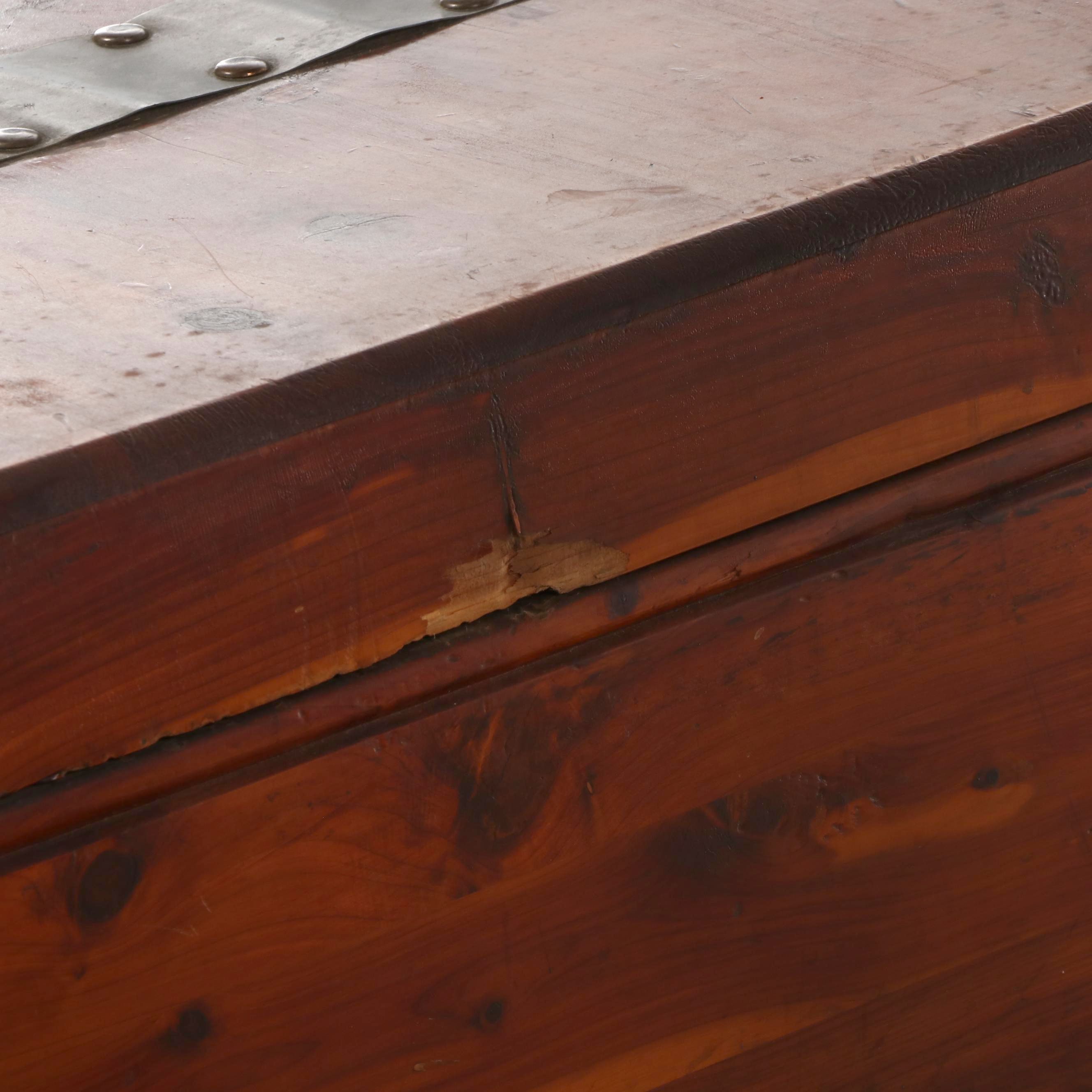 Large Metal-Bound Cedar Blanket Chest, Early 20th Century
