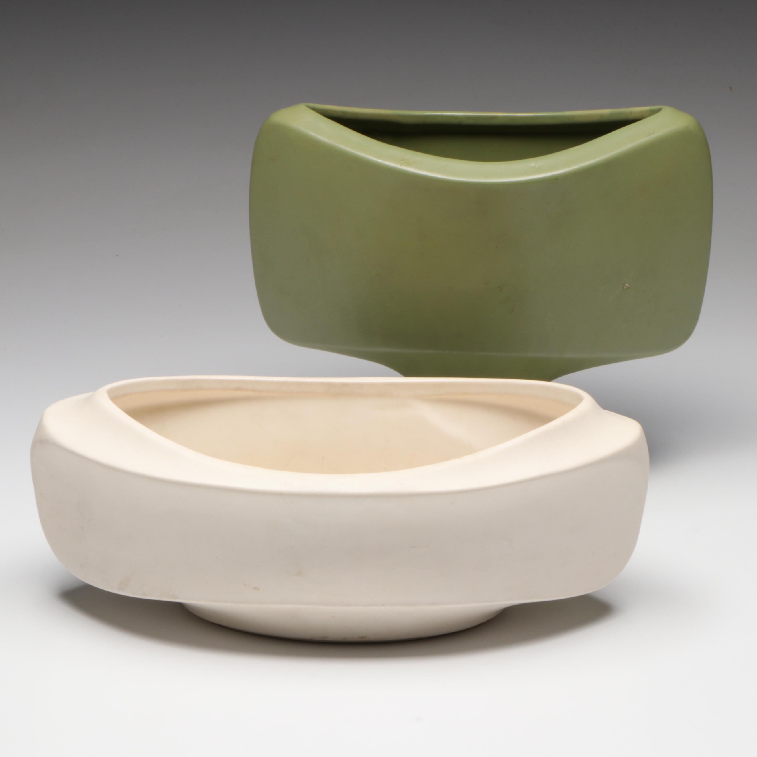 McCoy Pottery Mid Century Modern Style Floraline Vase and Planter