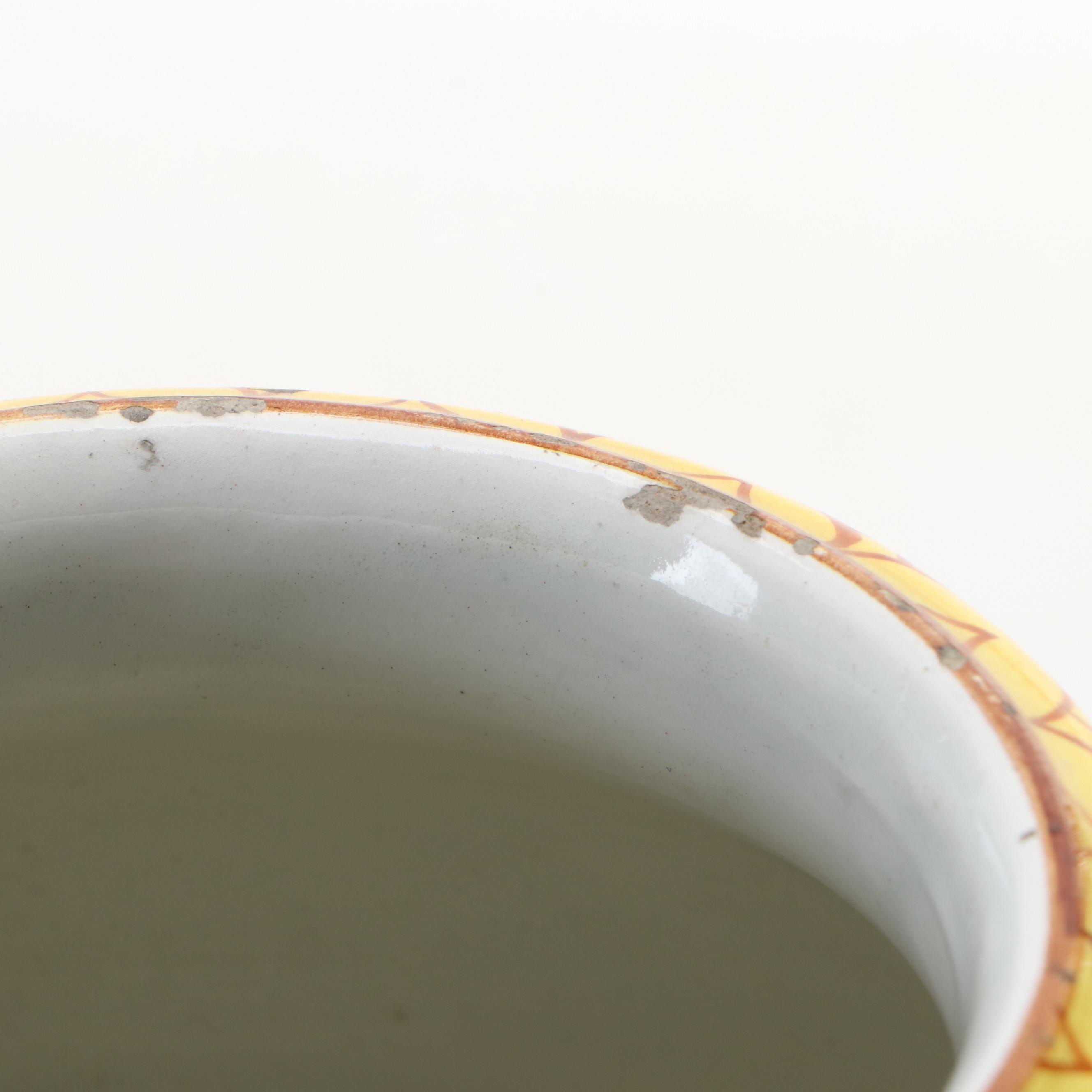 Italian Majolica Style Jar and Watermelon Shaped Plates