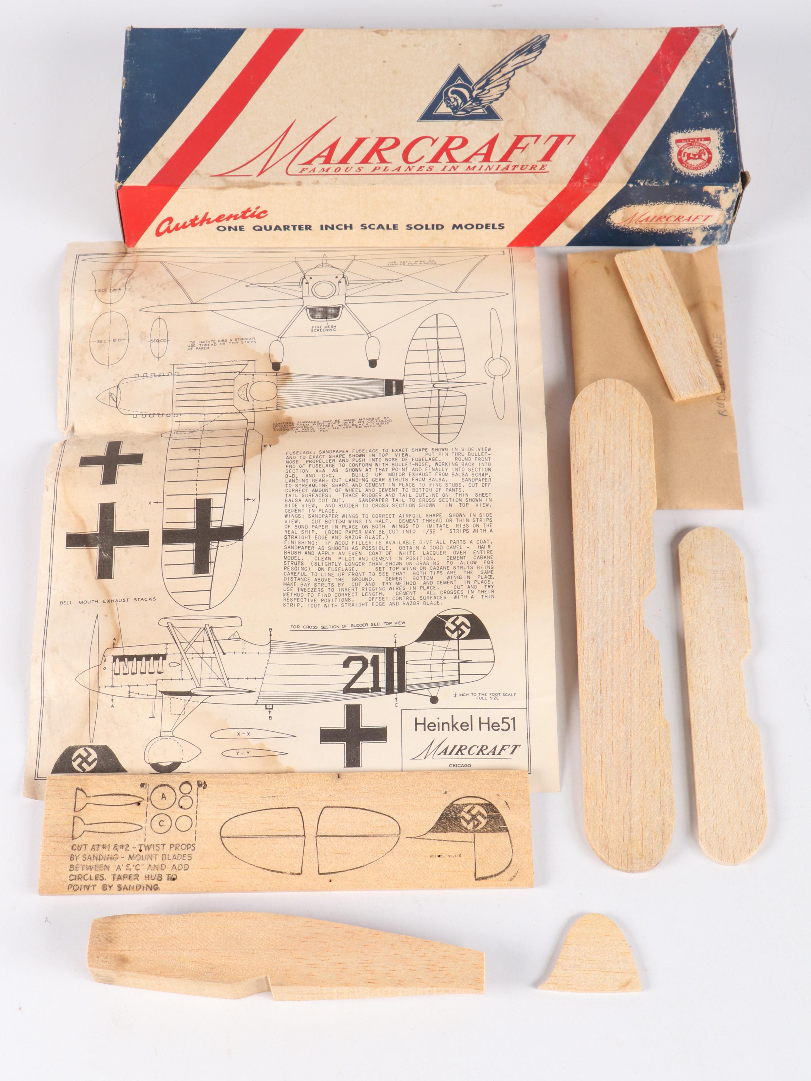 Maircraft "Russian Mosca," "Messerschmitt" and More Airplane Model Kits