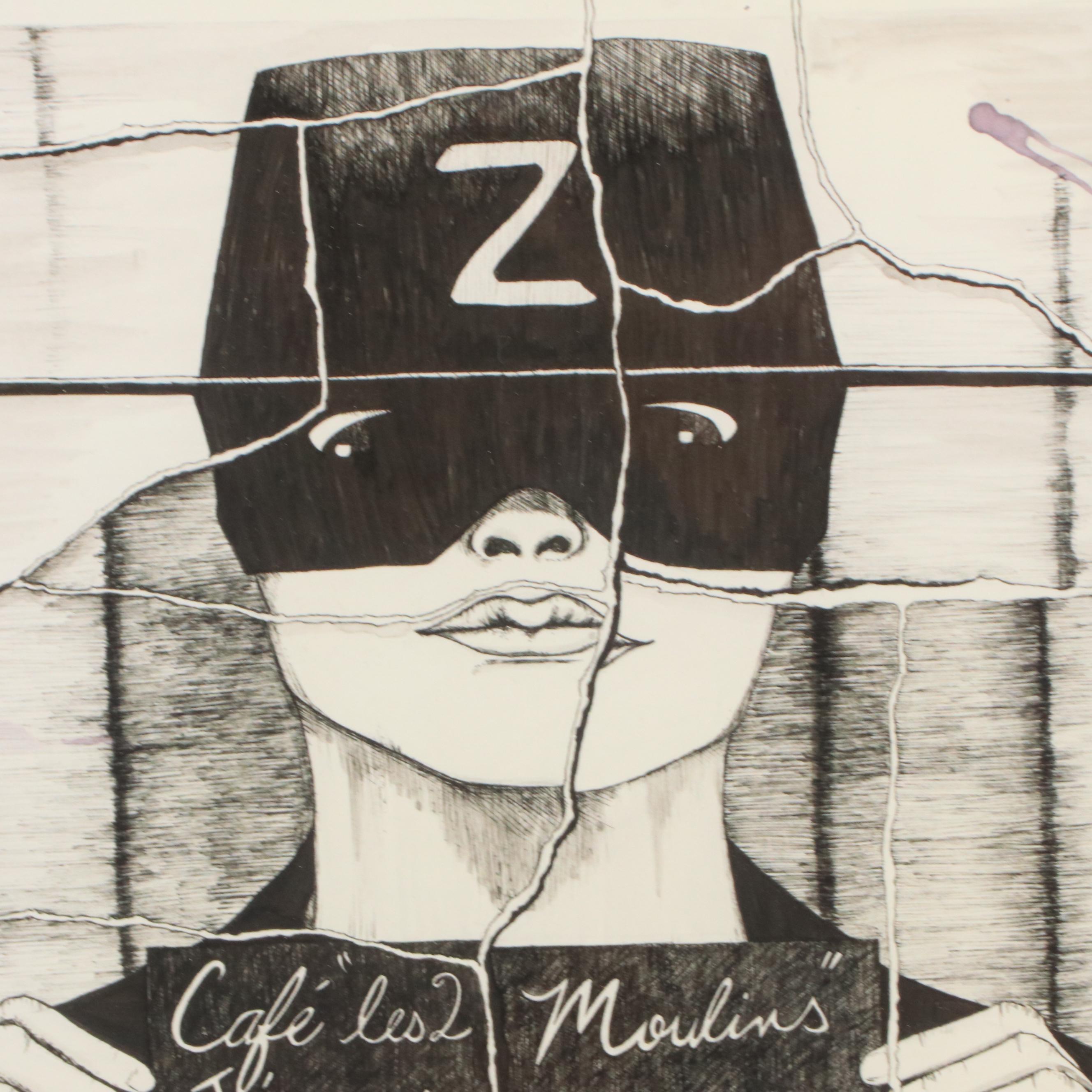 Stylized Giclée of Photobooth Scene From "Amélie"