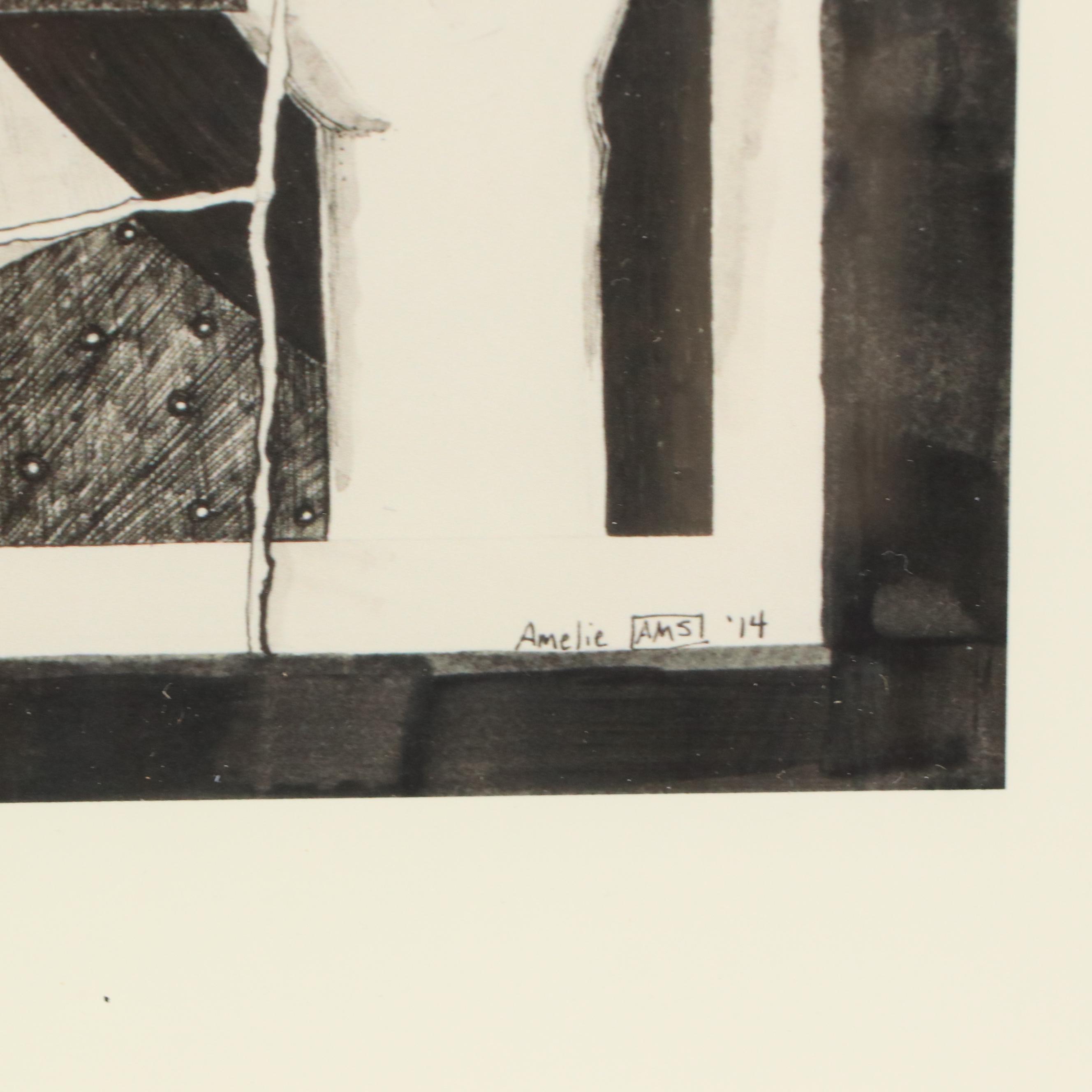 Stylized Giclée of Photobooth Scene From "Amélie"