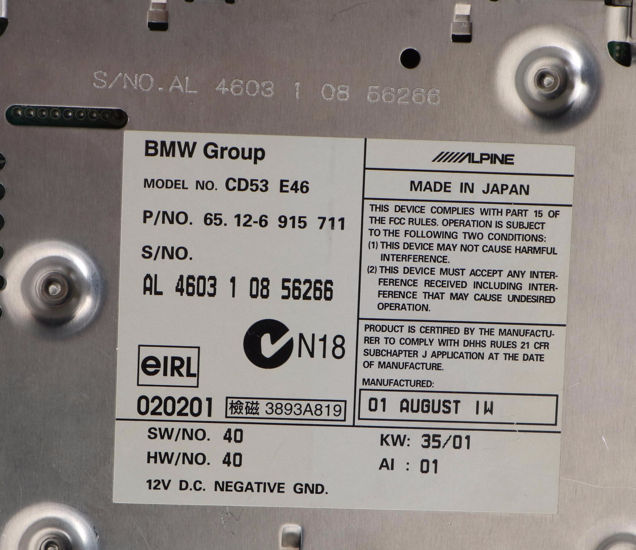BMW Group CD53 E46 CD player