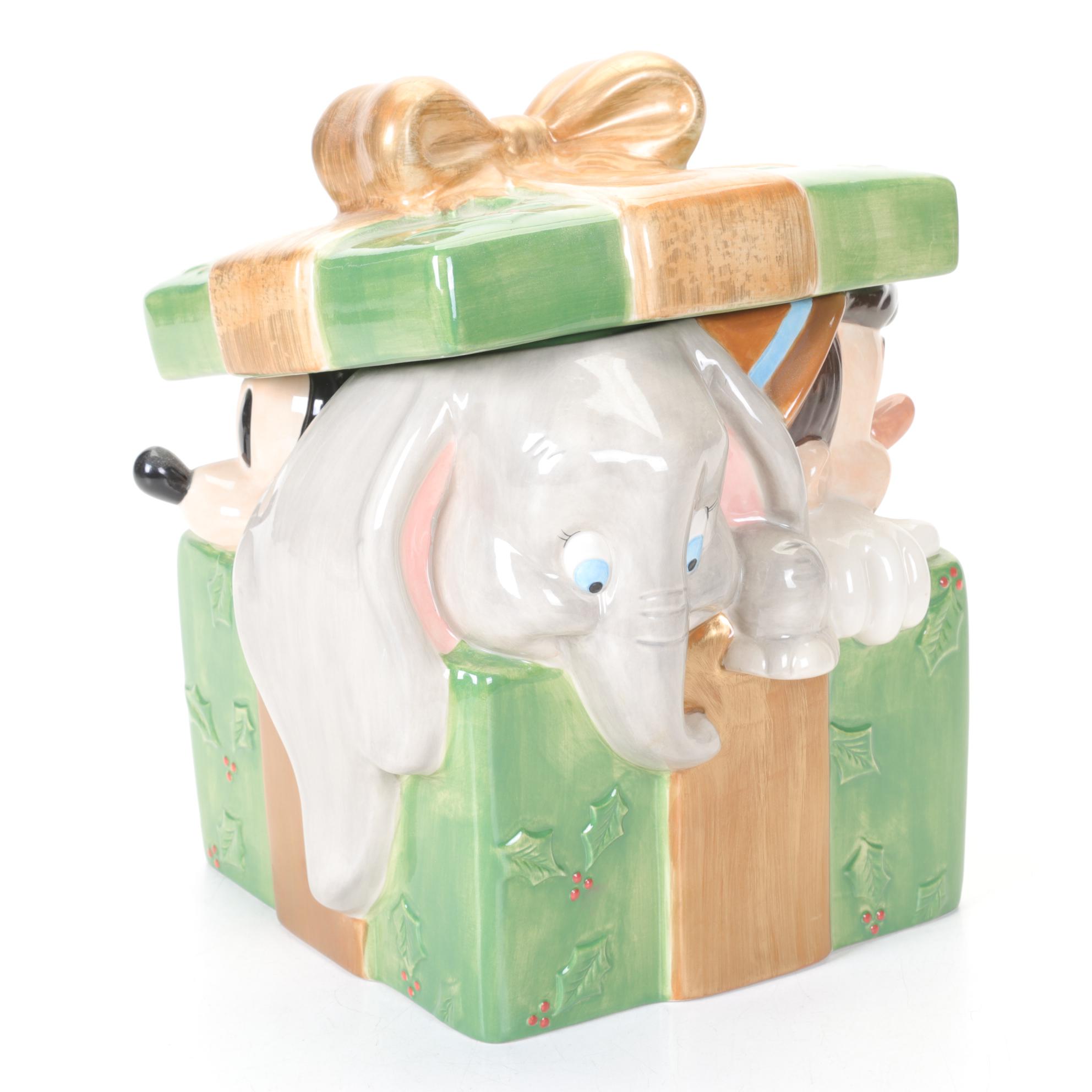 Disney Store Figural Christmas Ceramic Cookie Jar