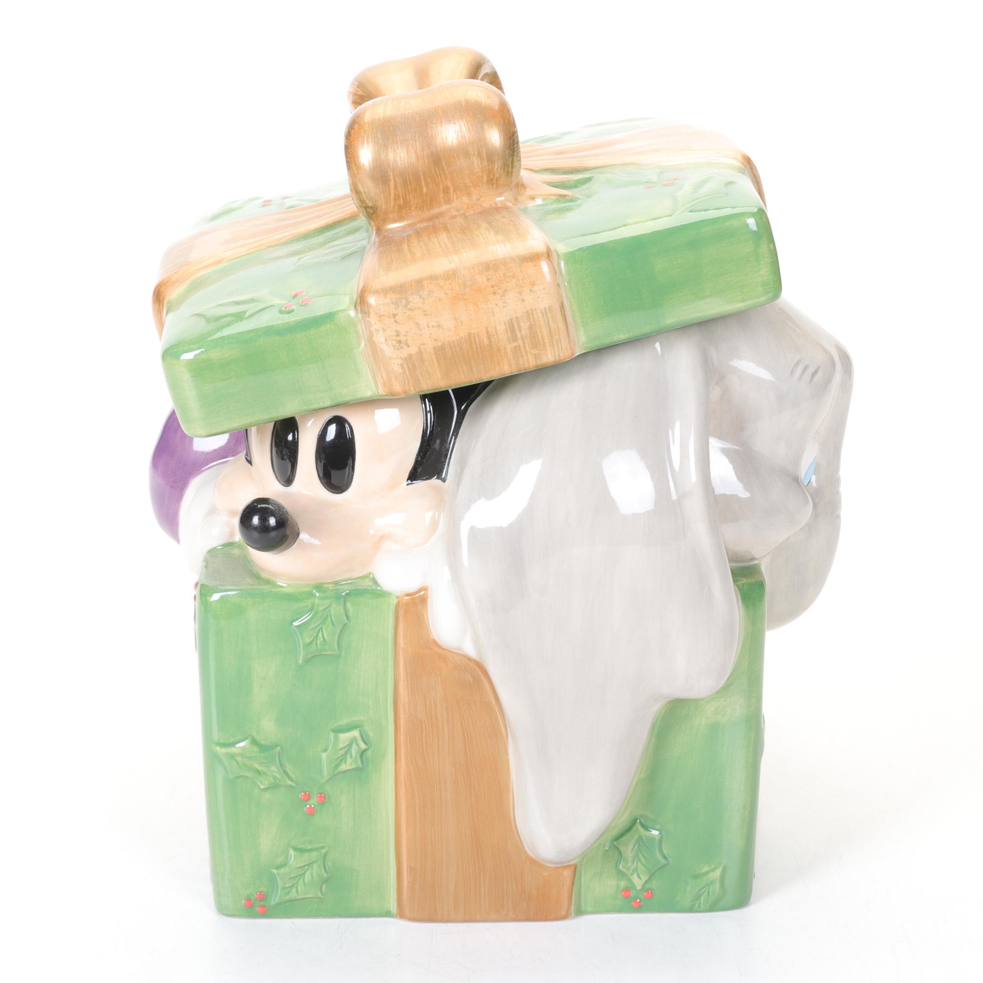 Disney Store Figural Christmas Ceramic Cookie Jar