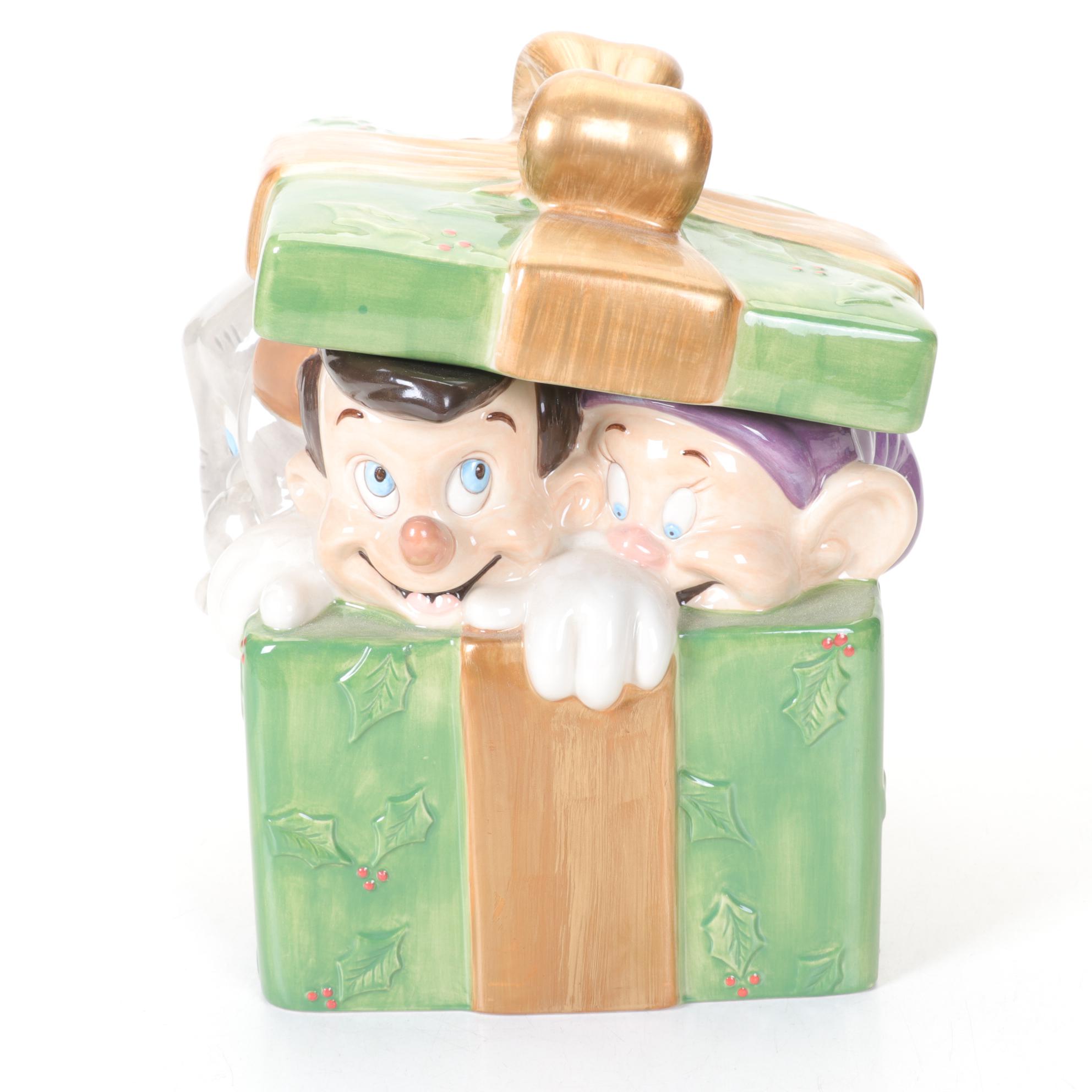 Disney Store Figural Christmas Ceramic Cookie Jar