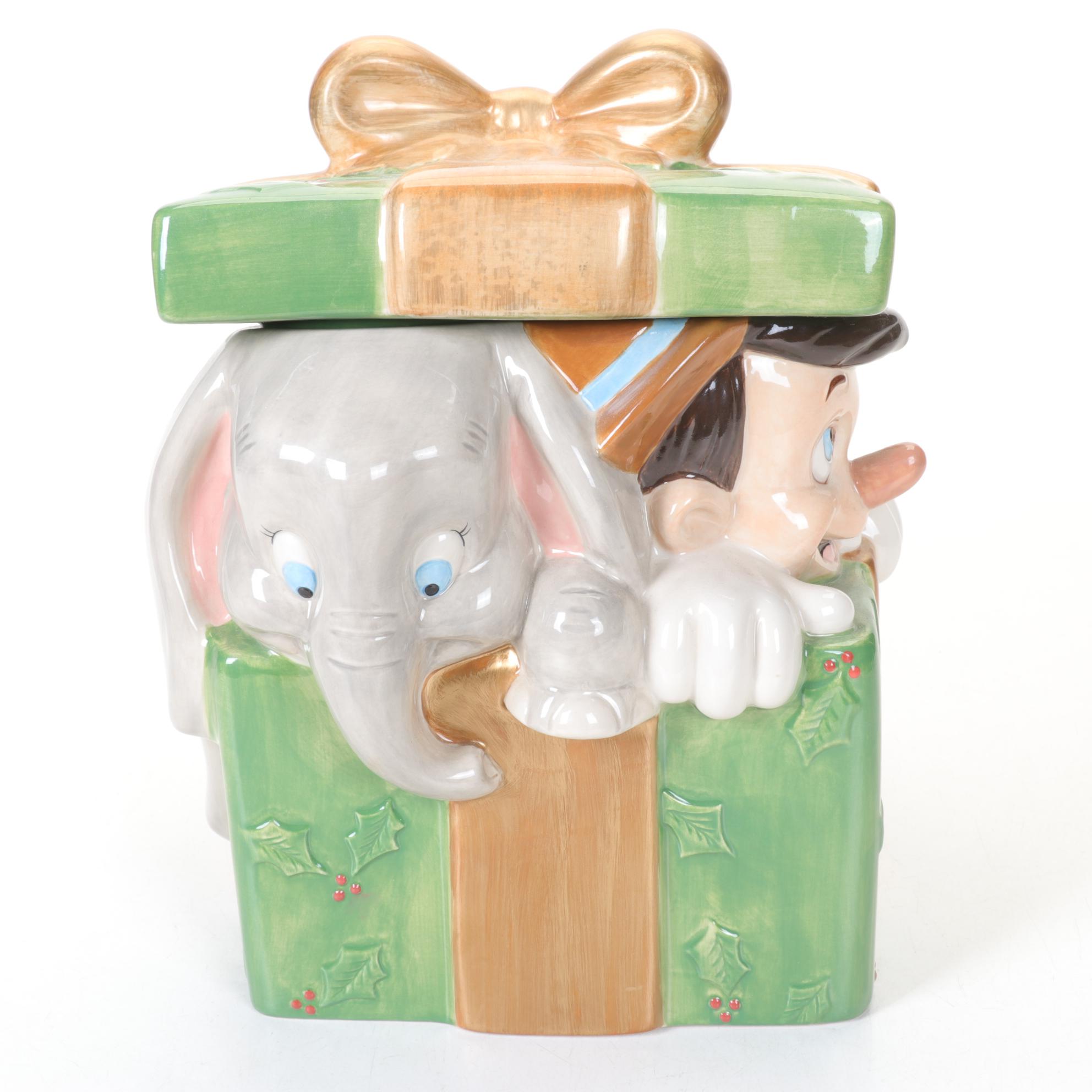 Disney Store Figural Christmas Ceramic Cookie Jar