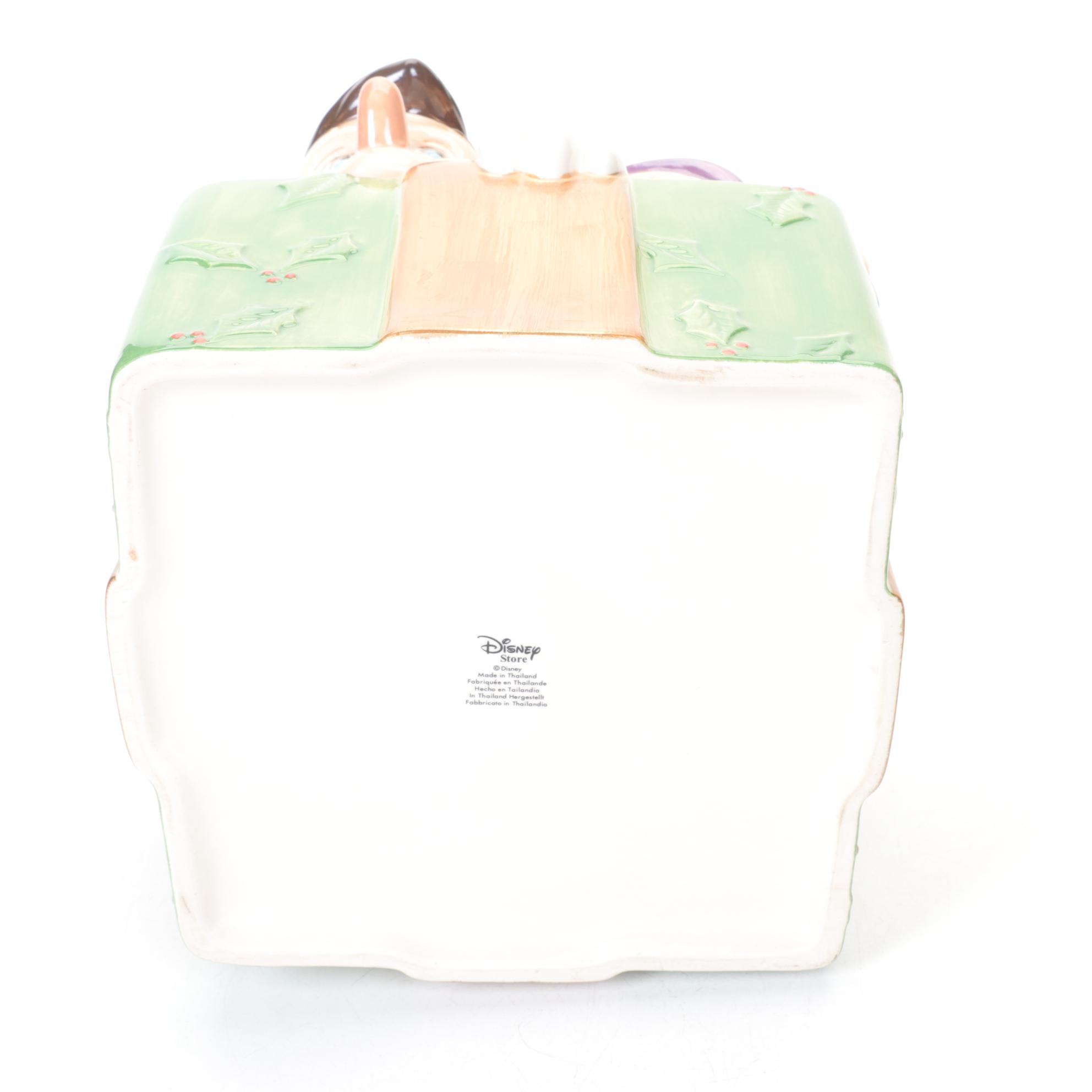 Disney Store Figural Christmas Ceramic Cookie Jar