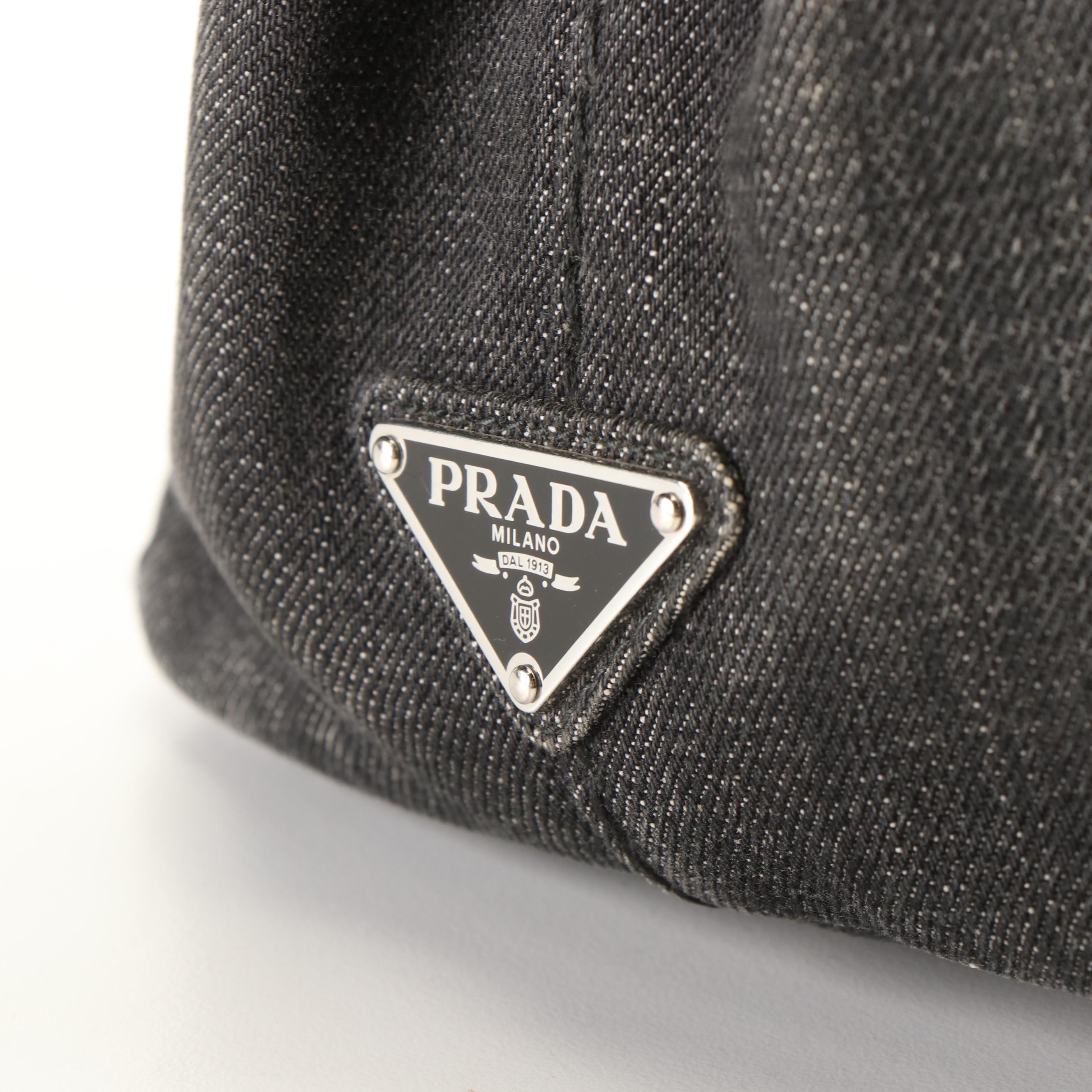 Prada Canapa Denim Tote Handbag