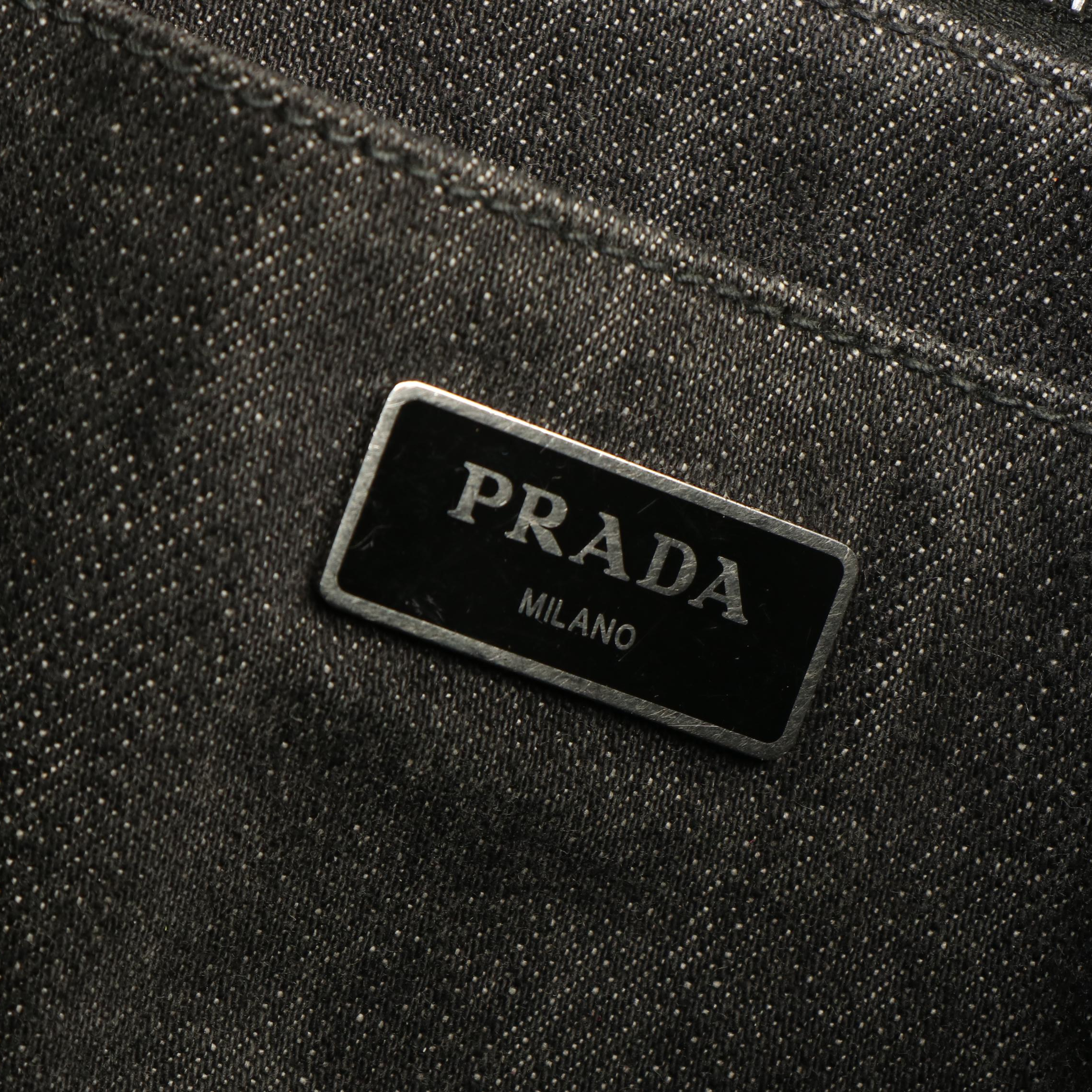 Prada Canapa Denim Tote Handbag