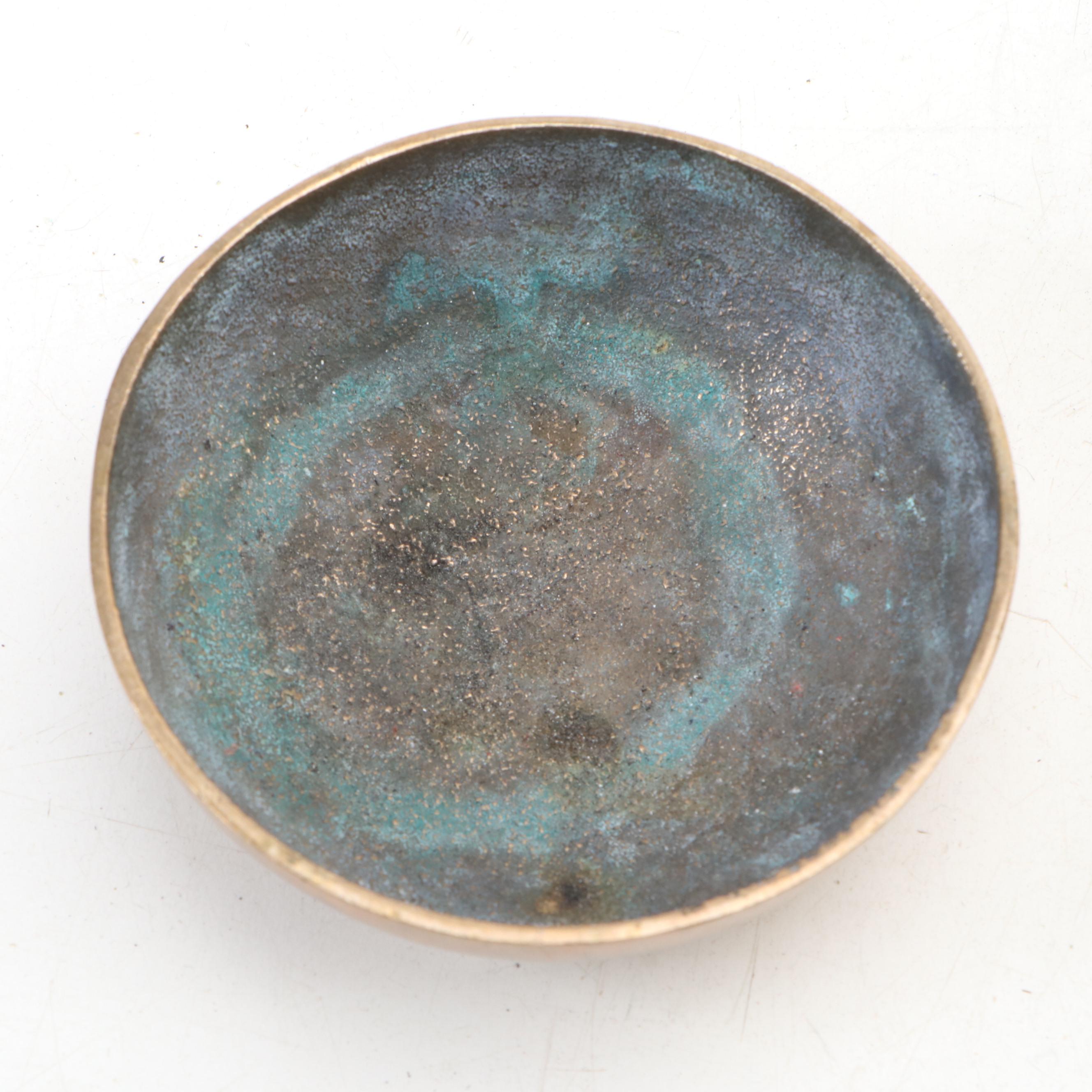 Brass Plumb Bob with 500 Gram Scale Weight & Bowls, Silver Plate Pounce Pot