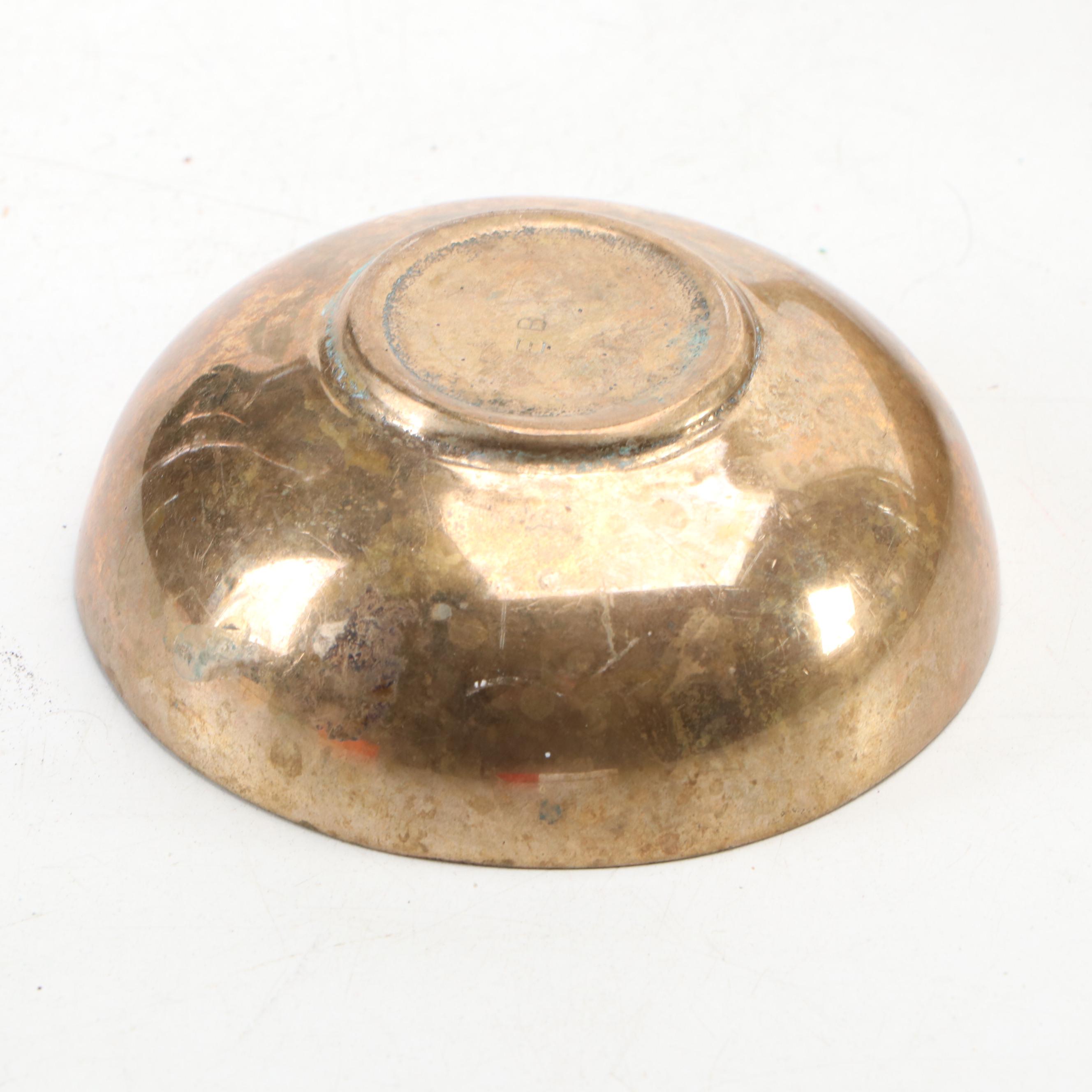 Brass Plumb Bob with 500 Gram Scale Weight & Bowls, Silver Plate Pounce Pot