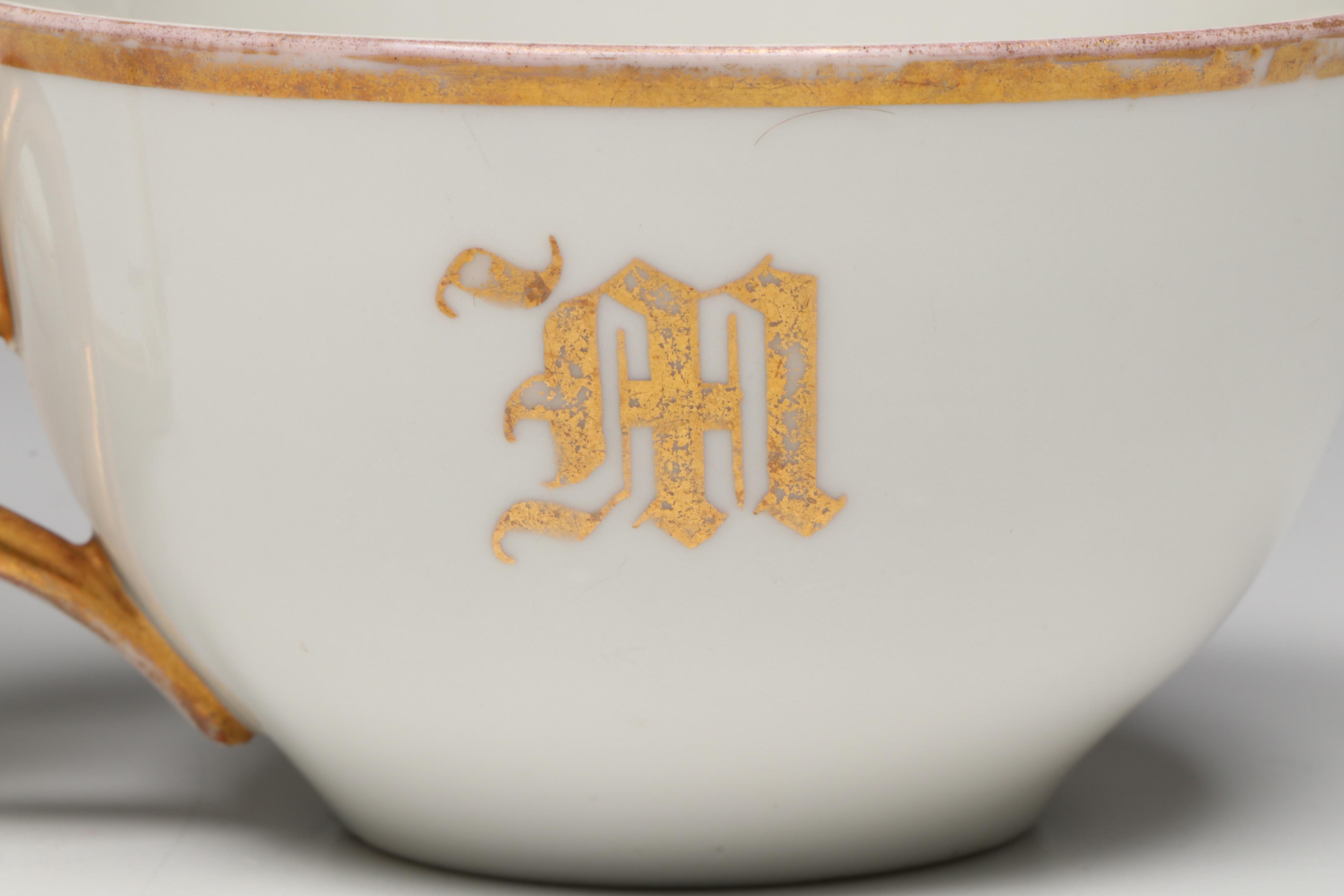 Coronet Limoges Porcelain Chocolate Pot with Other Teacup, Saucer & Candlesticks