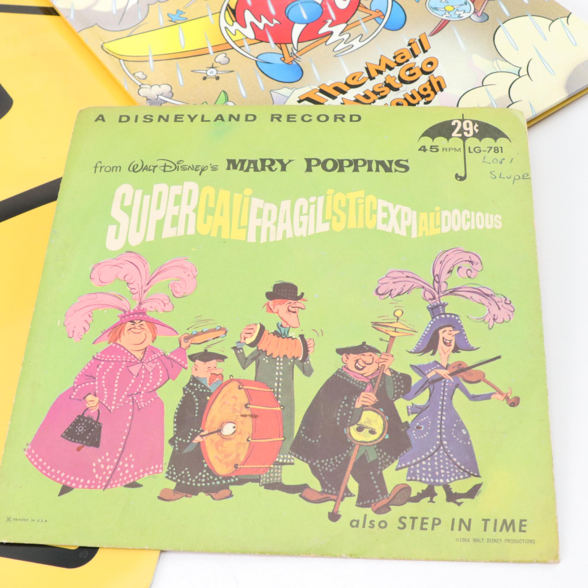 Disney "Mickey Mouse Club Scrapbook", "Mary Poppins" Book with Record,  and More