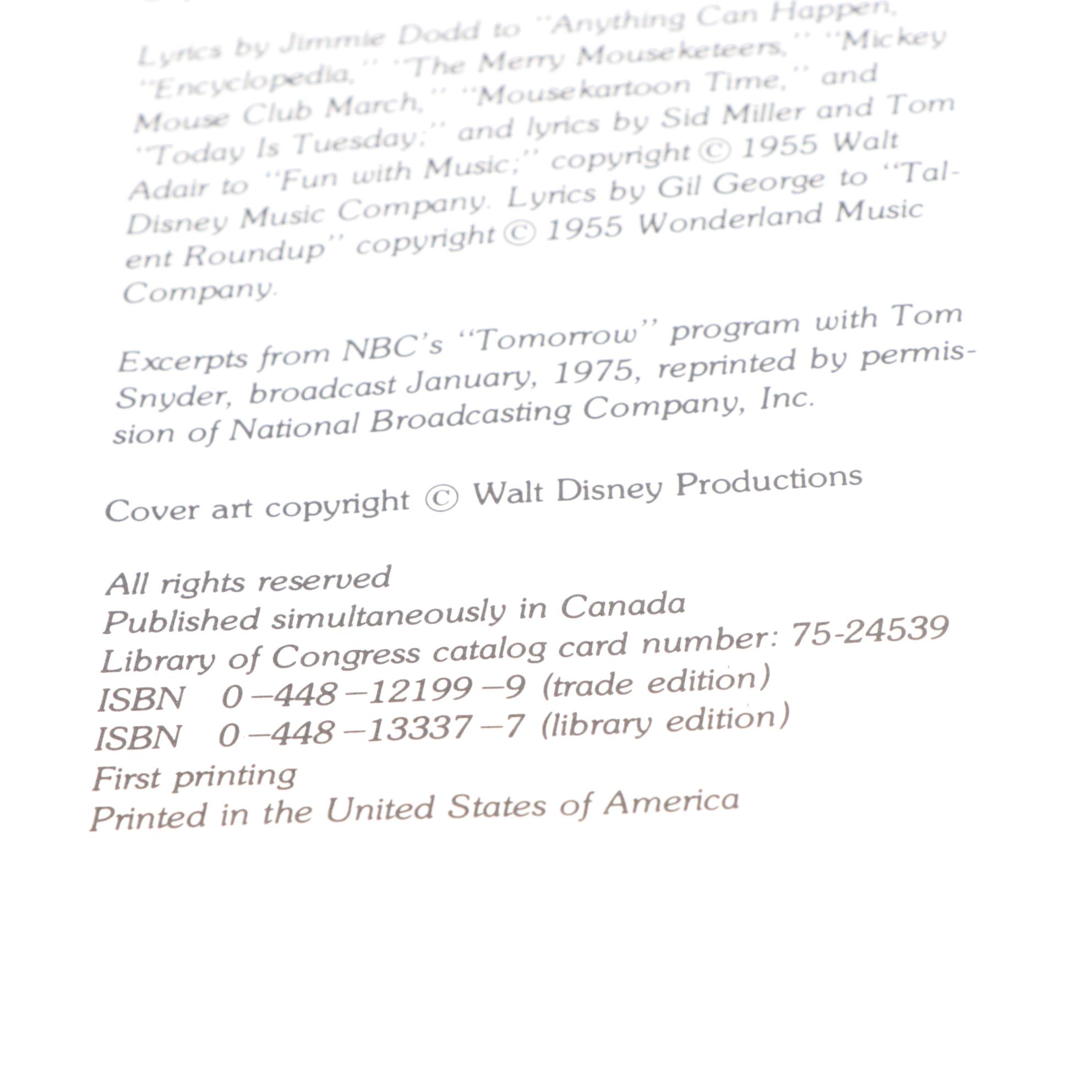 Disney "Mickey Mouse Club Scrapbook", "Mary Poppins" Book with Record,  and More