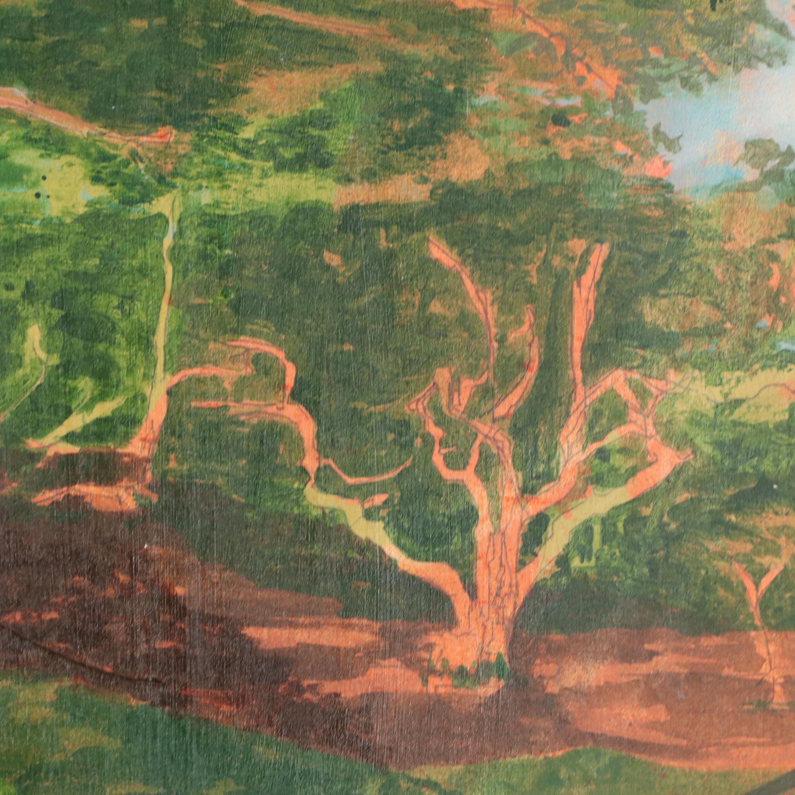 Expressionist Oil Painting of Woodland Interior, 2002