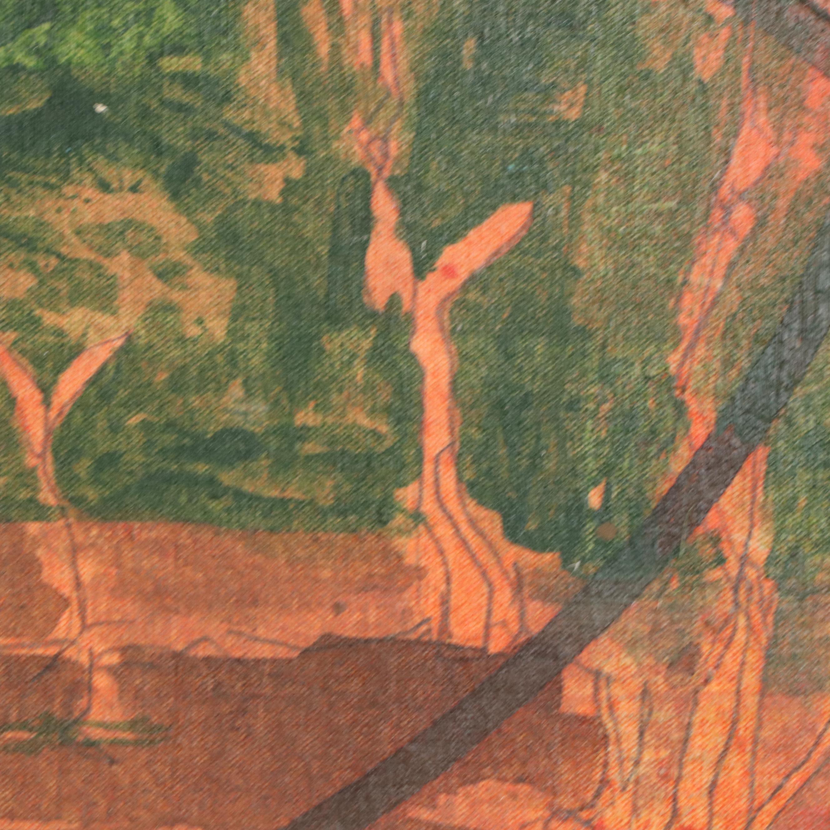 Expressionist Oil Painting of Woodland Interior, 2002