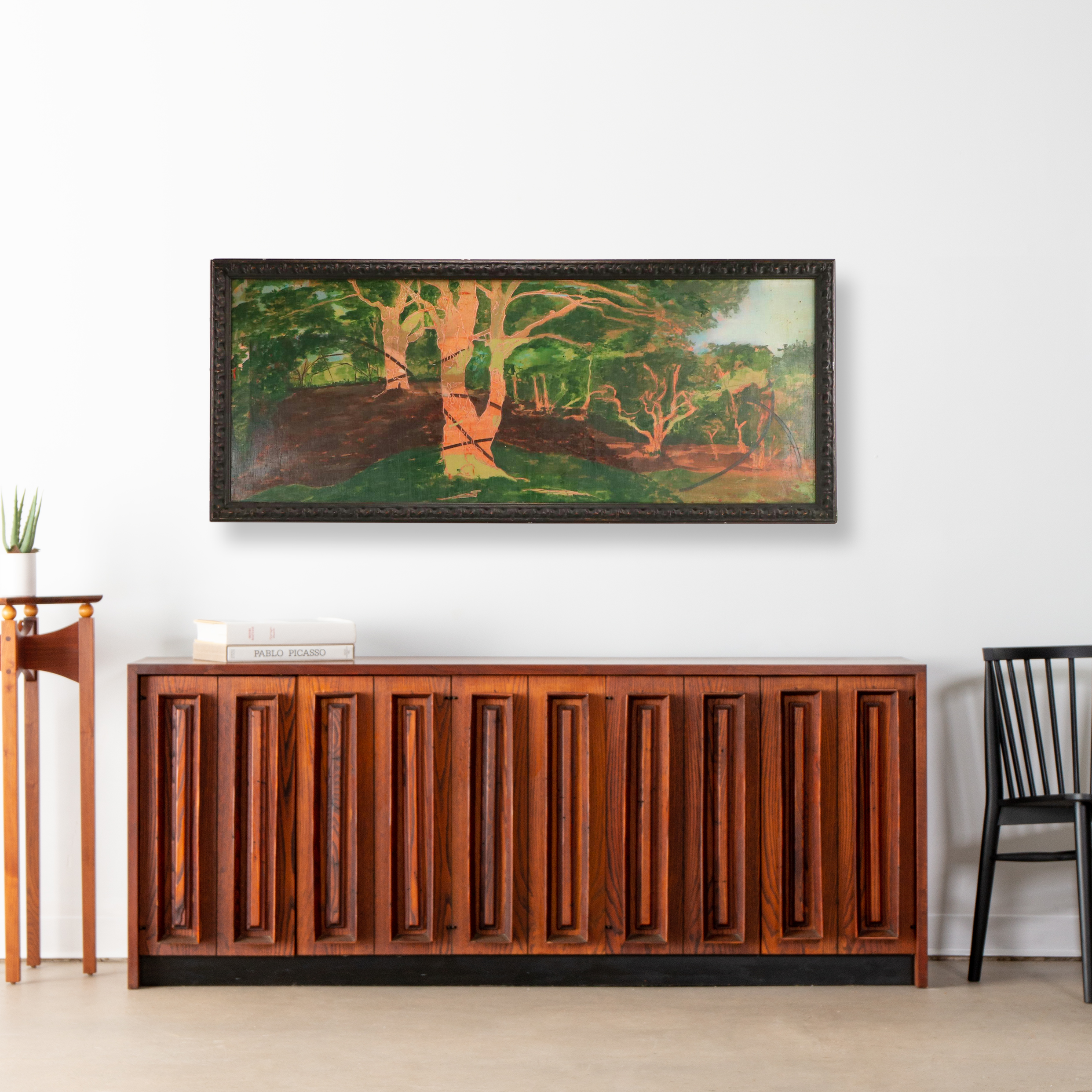 Expressionist Oil Painting of Woodland Interior, 2002