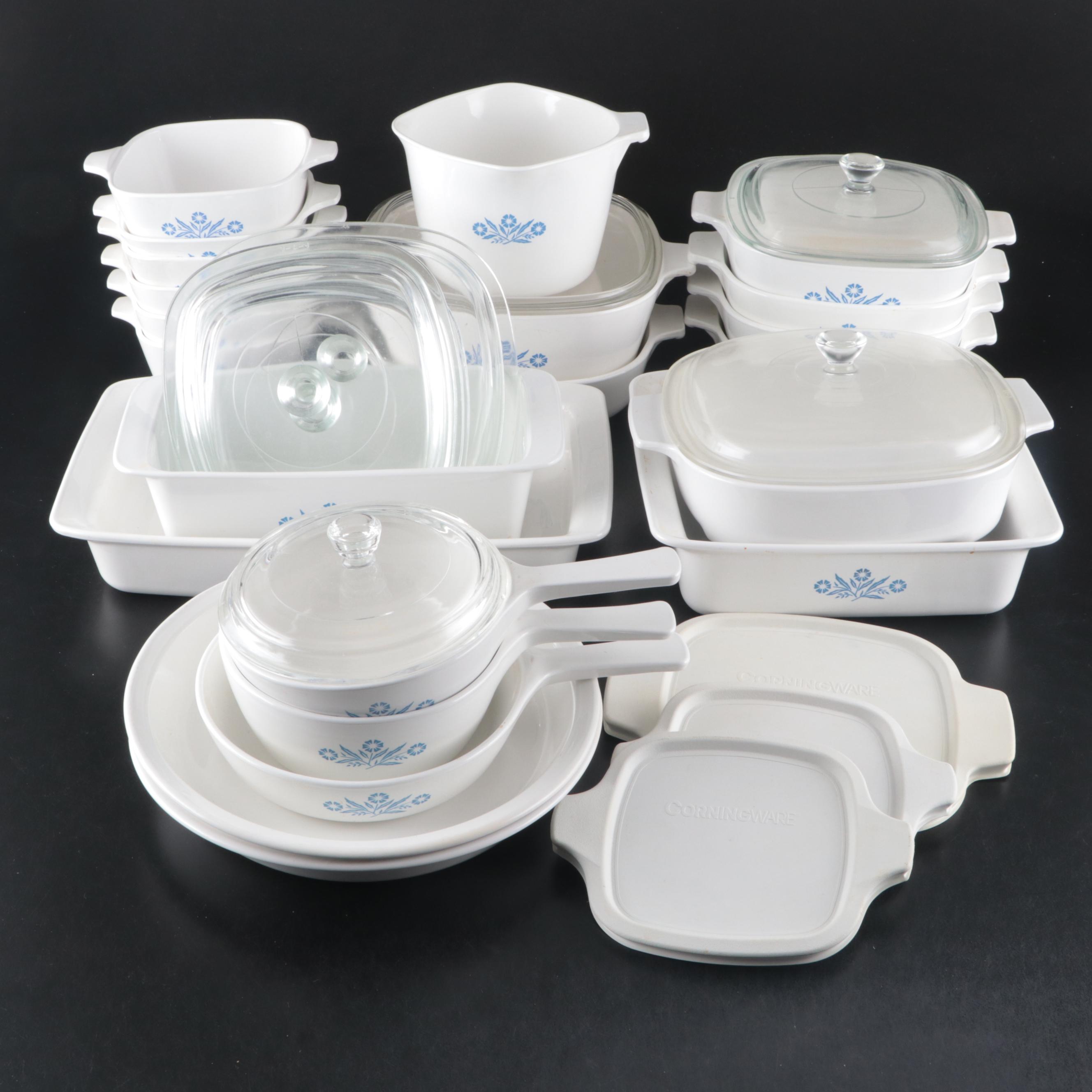 Corning Ware "Cornflower Blue" Casserole Dishes and Pots