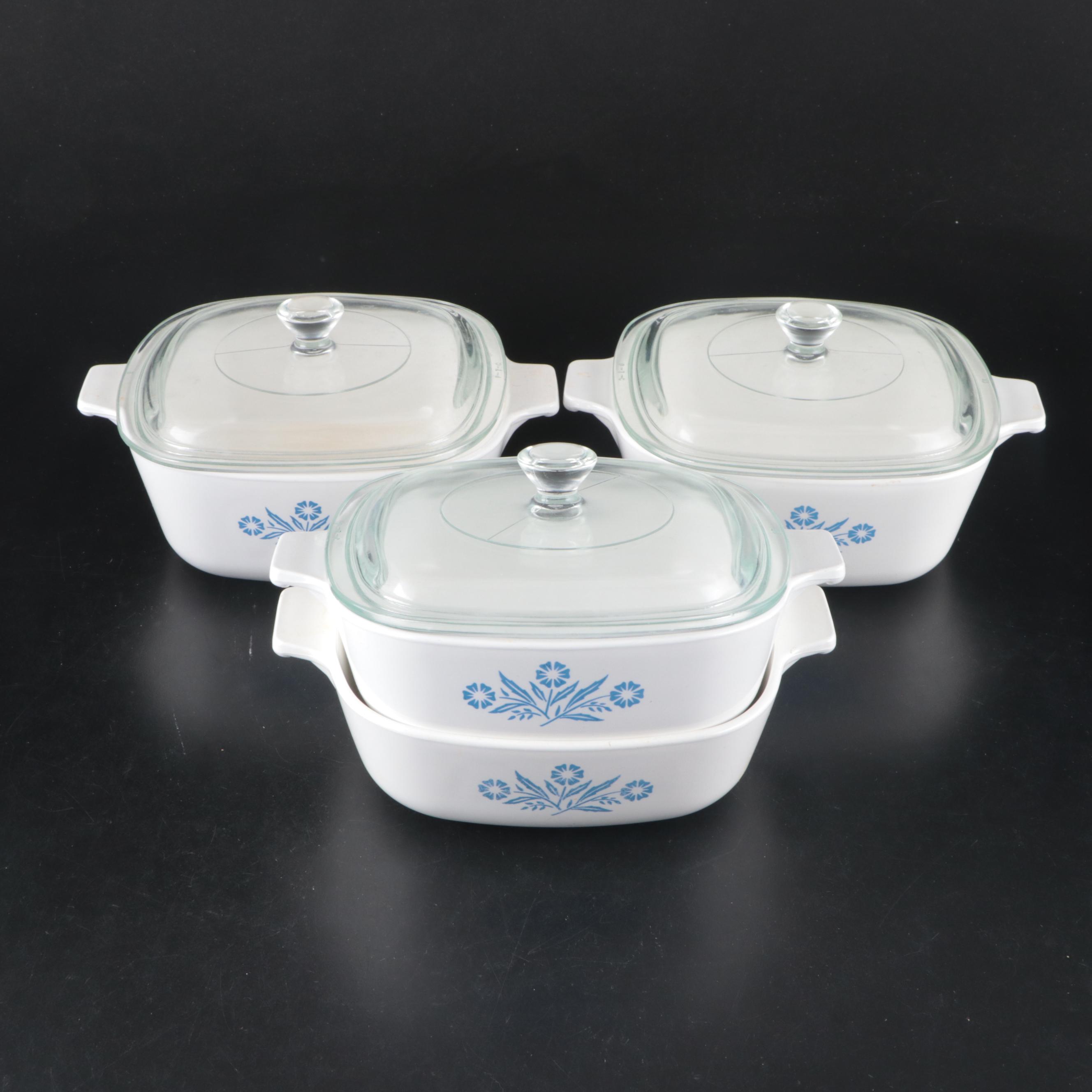 Corning Ware "Cornflower Blue" Casserole Dishes and Pots