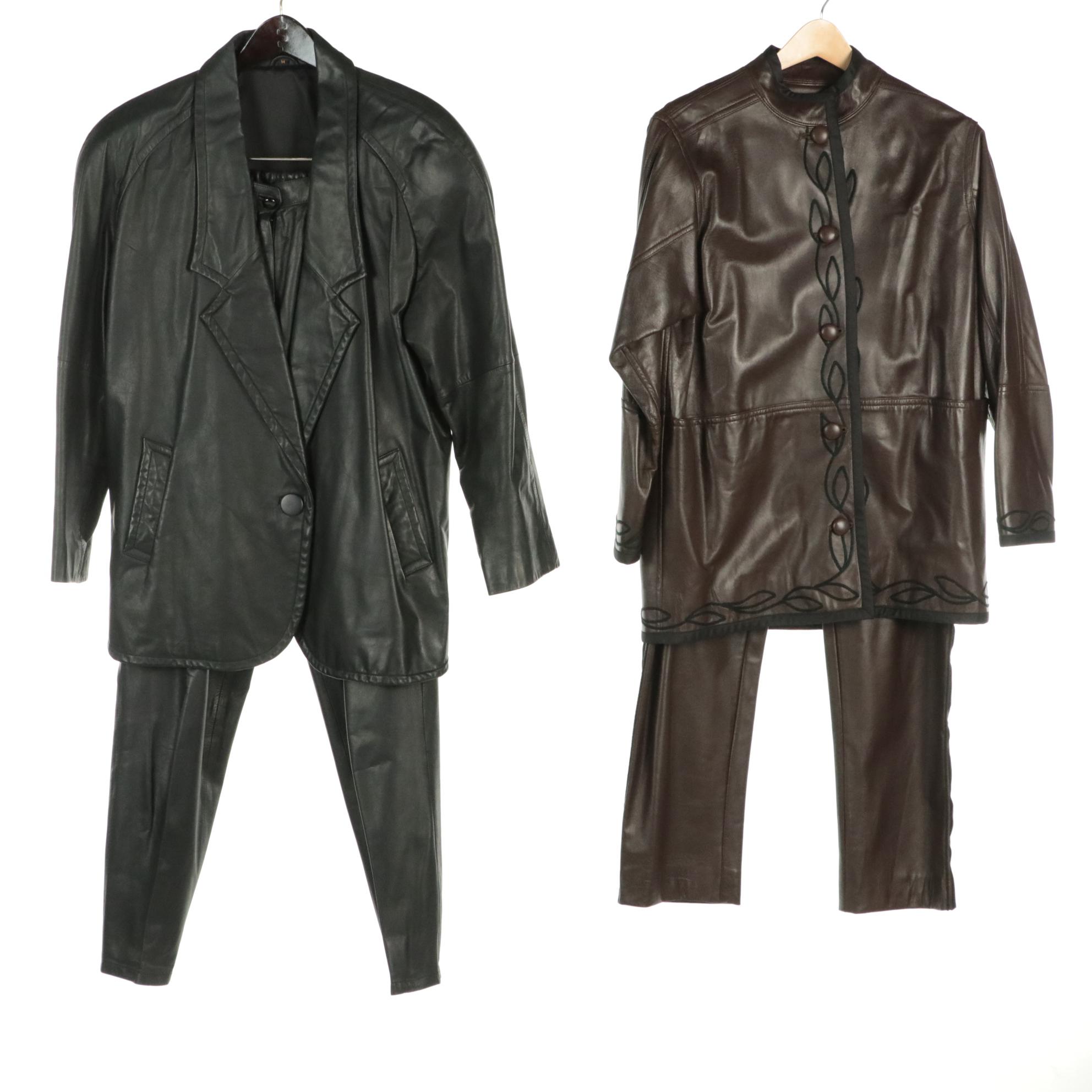 Nora Noh Leather Pant Suit and Julio César Leather Pant/Skirt Suit