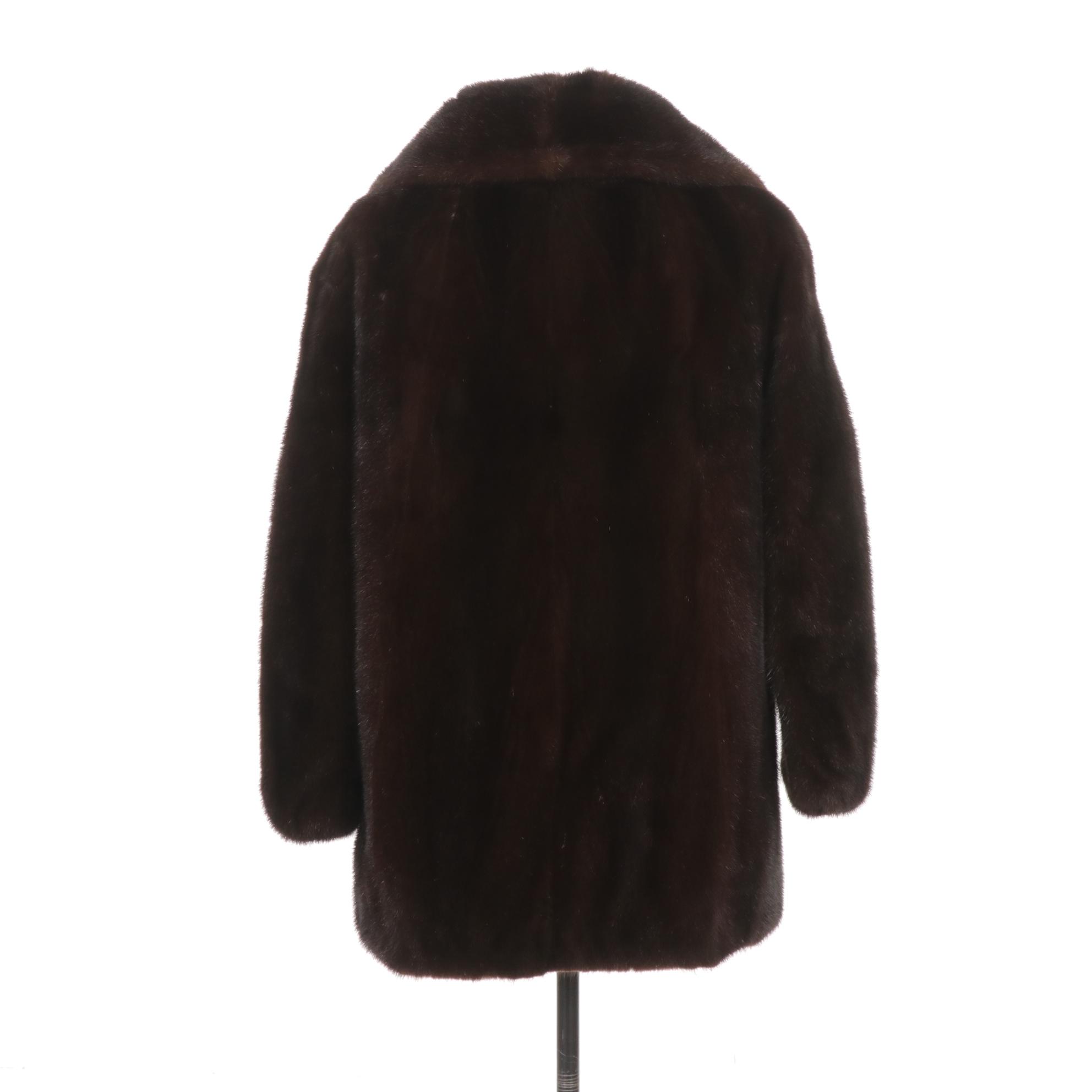 Zip-Front Mink Fur Jacket with Shirred Balloon Sleeves by Victor/Sacks