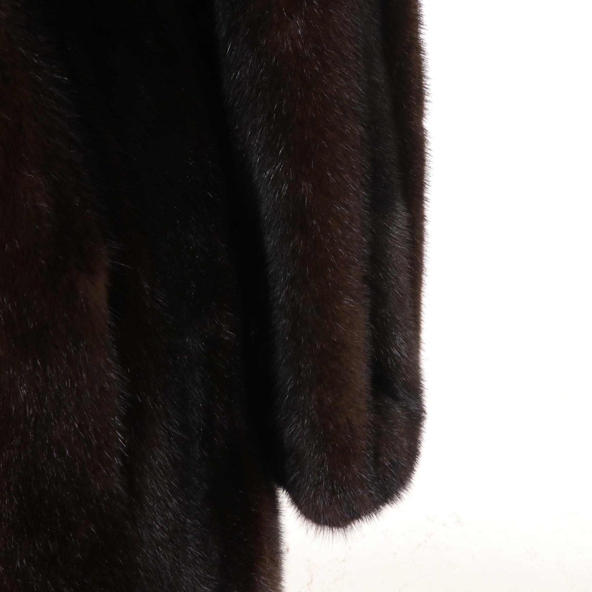 Zip-Front Mink Fur Jacket with Shirred Balloon Sleeves by Victor/Sacks